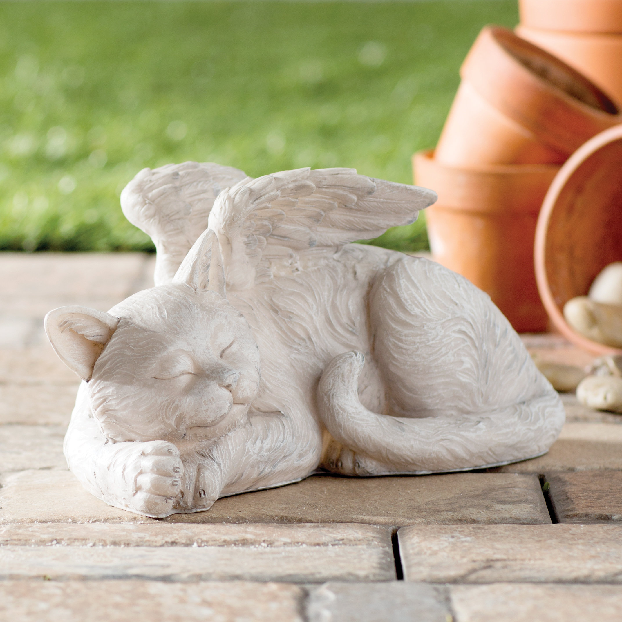 Design Toscano Cat Memorial Angel Pet Statue & Reviews Wayfair