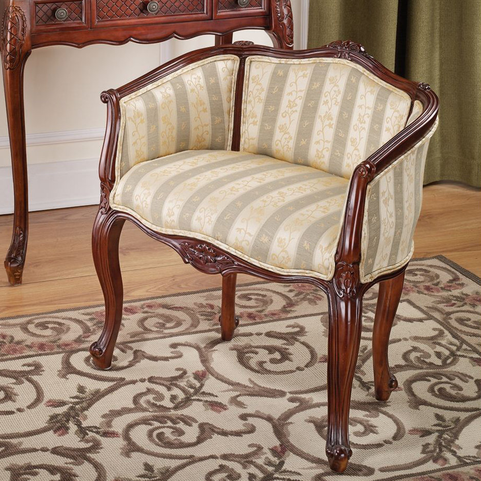 Design Toscano The Marguerite Petite Bergere Fabric Arm Chair & Reviews