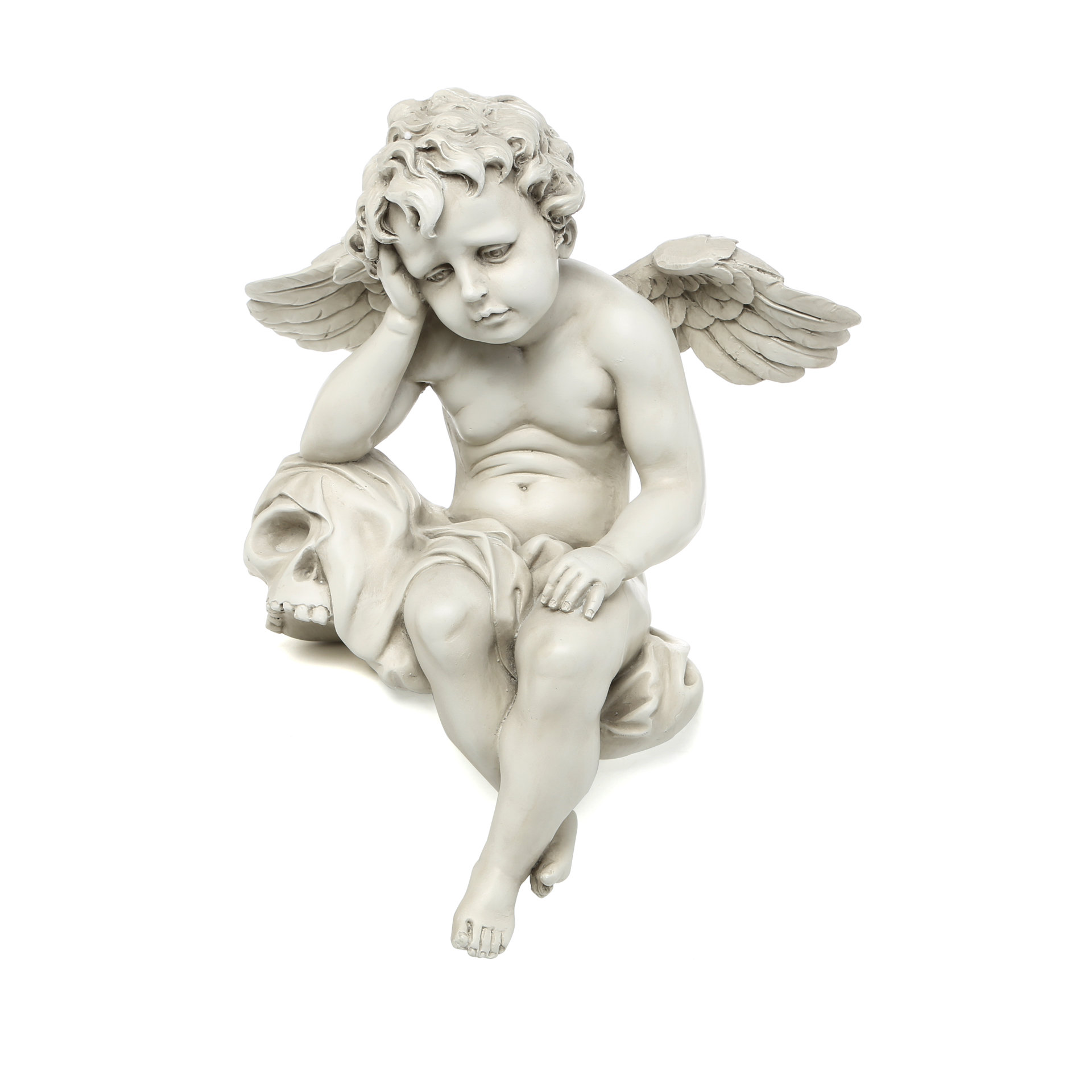 Mourning+Mortality+Sitting+Cherub+Statue