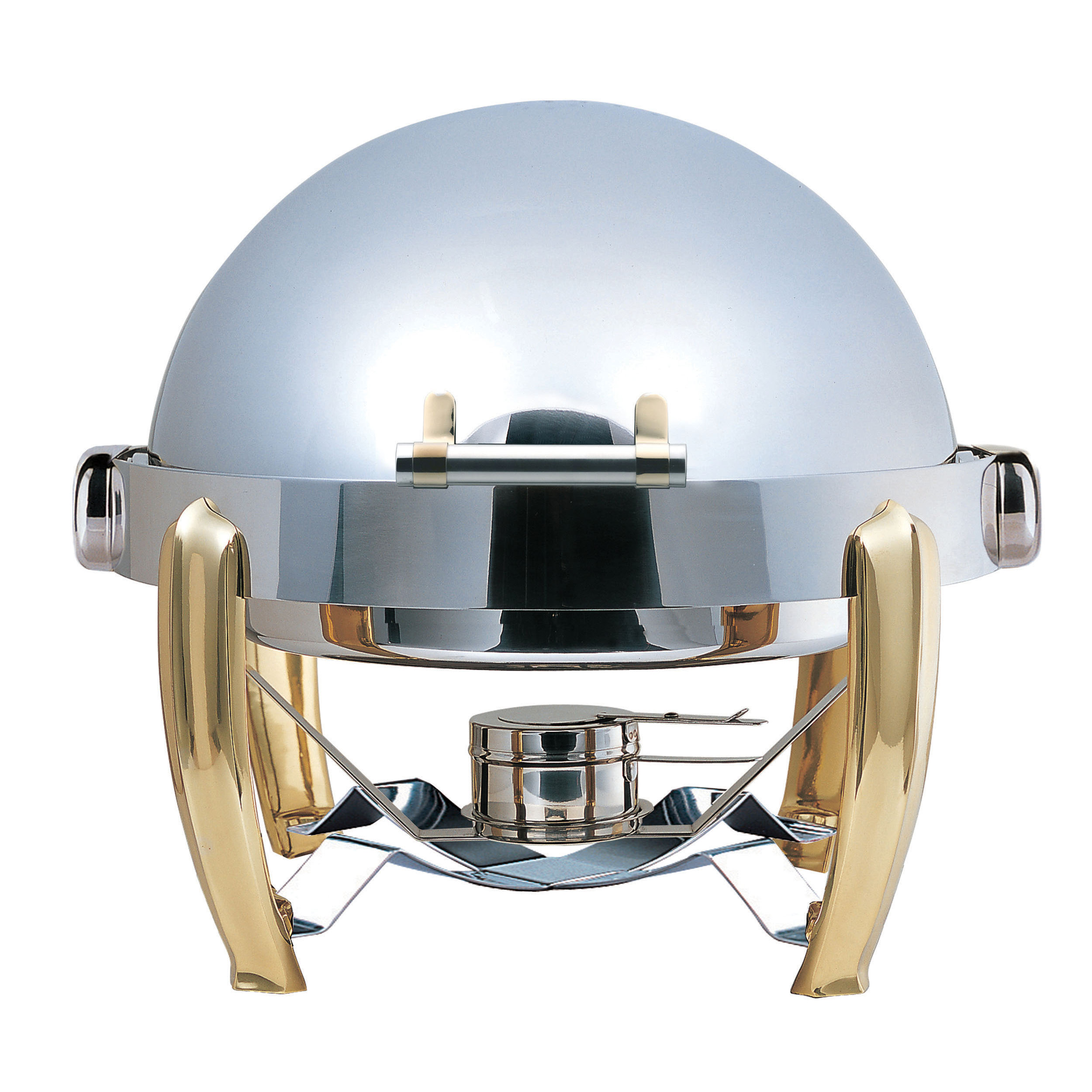 SMART Buffet Ware Medium Odin Round Roll Top Chafing Dish with Brass