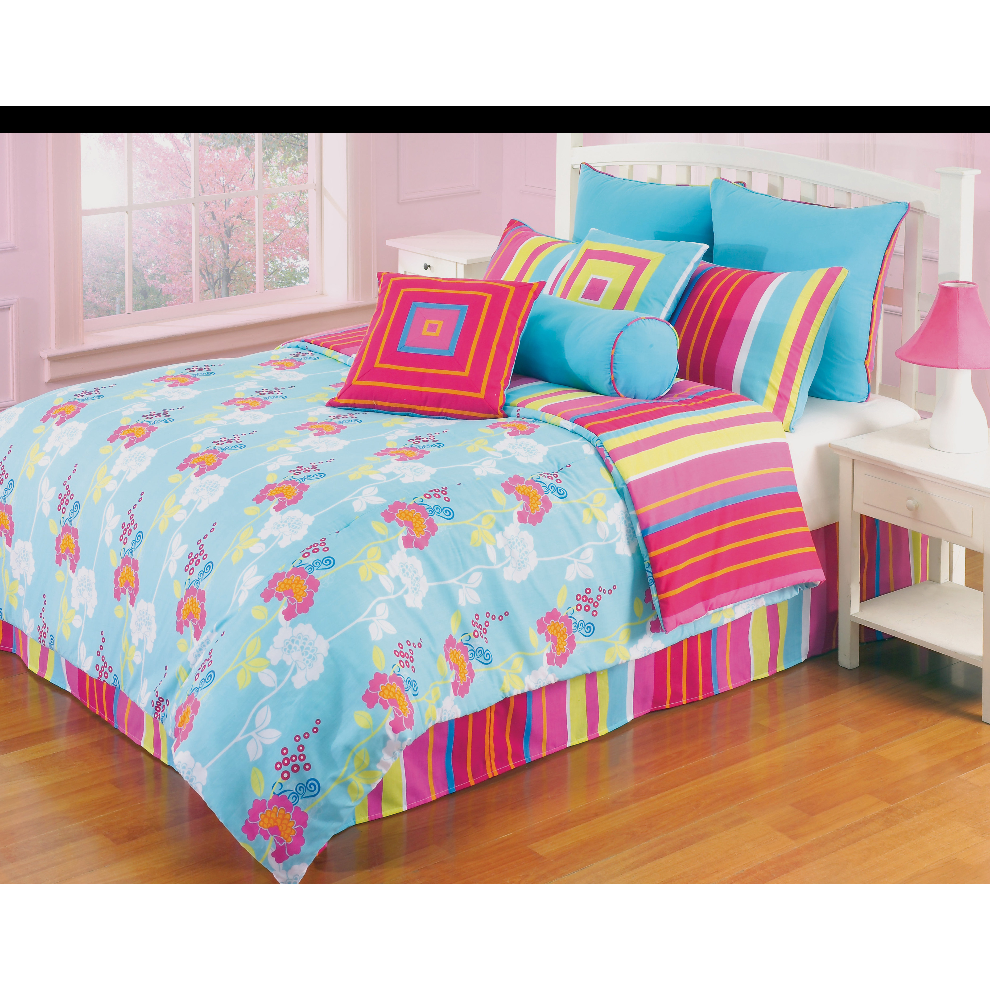 Hallmart Collectibles Funky Flower 3 Piece Twin Comforter Set Wayfair