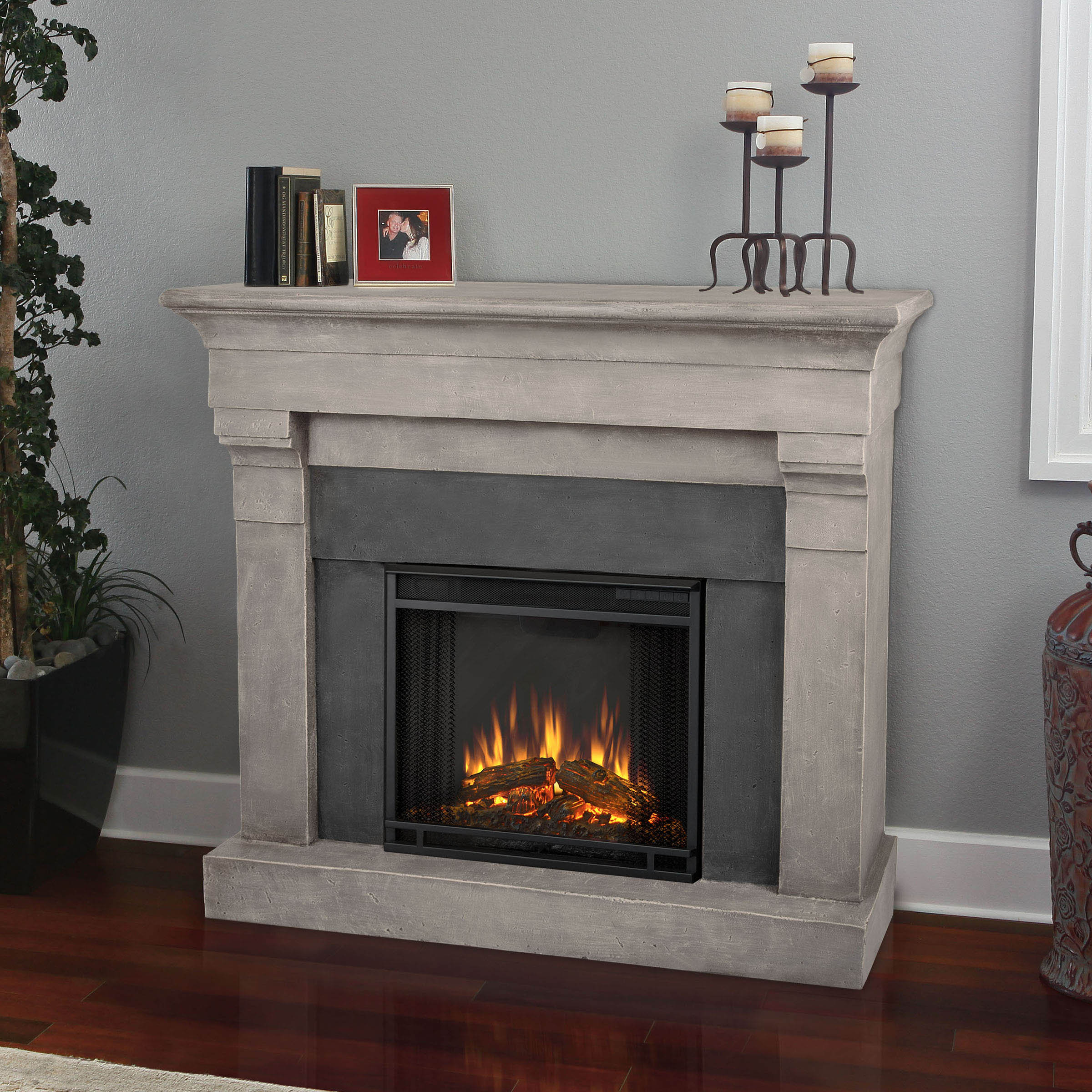 Real Flame Torrence Cast Mantel Electric Fireplace ...