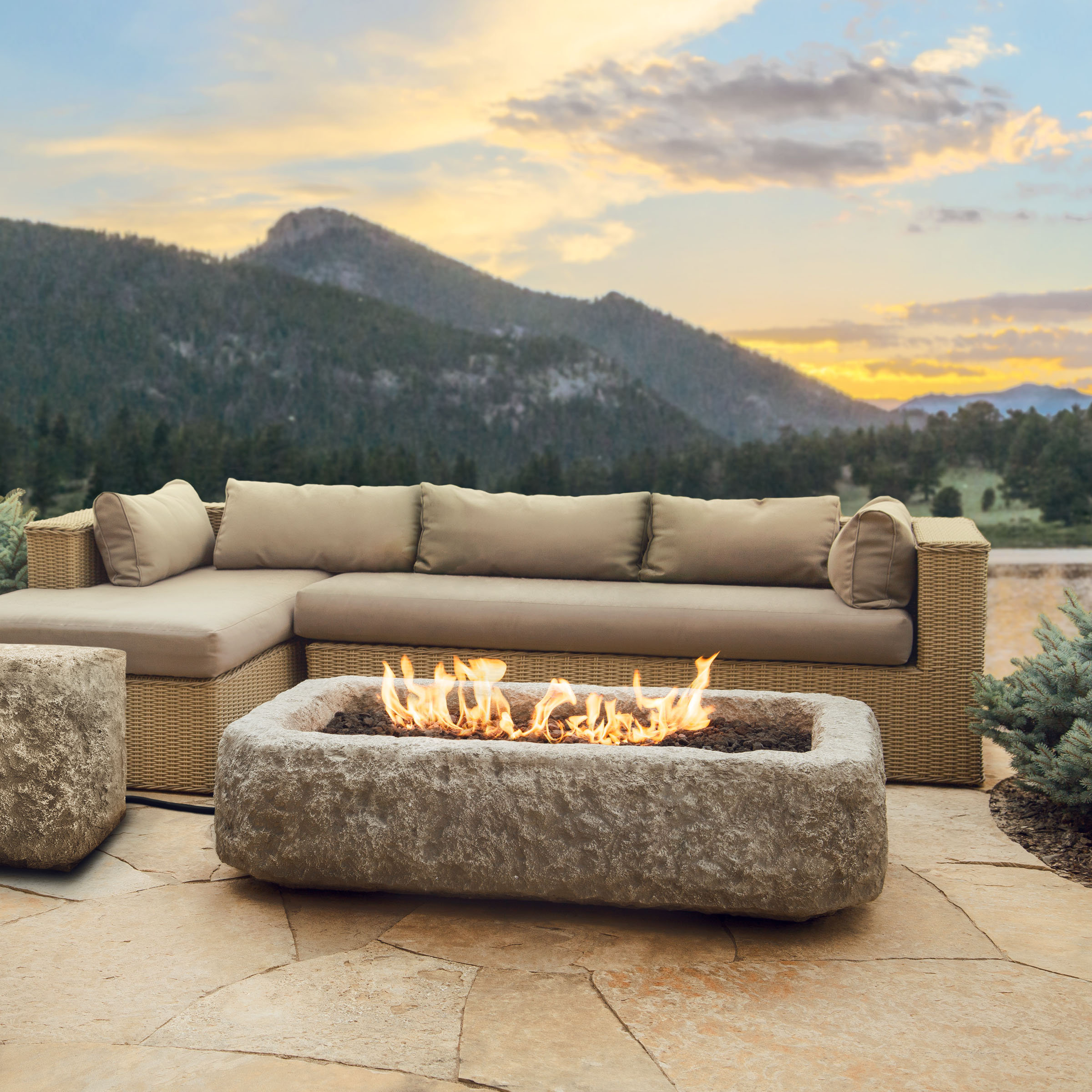 Real Flame Limestone Propane Fire Pit & Reviews | Wayfair