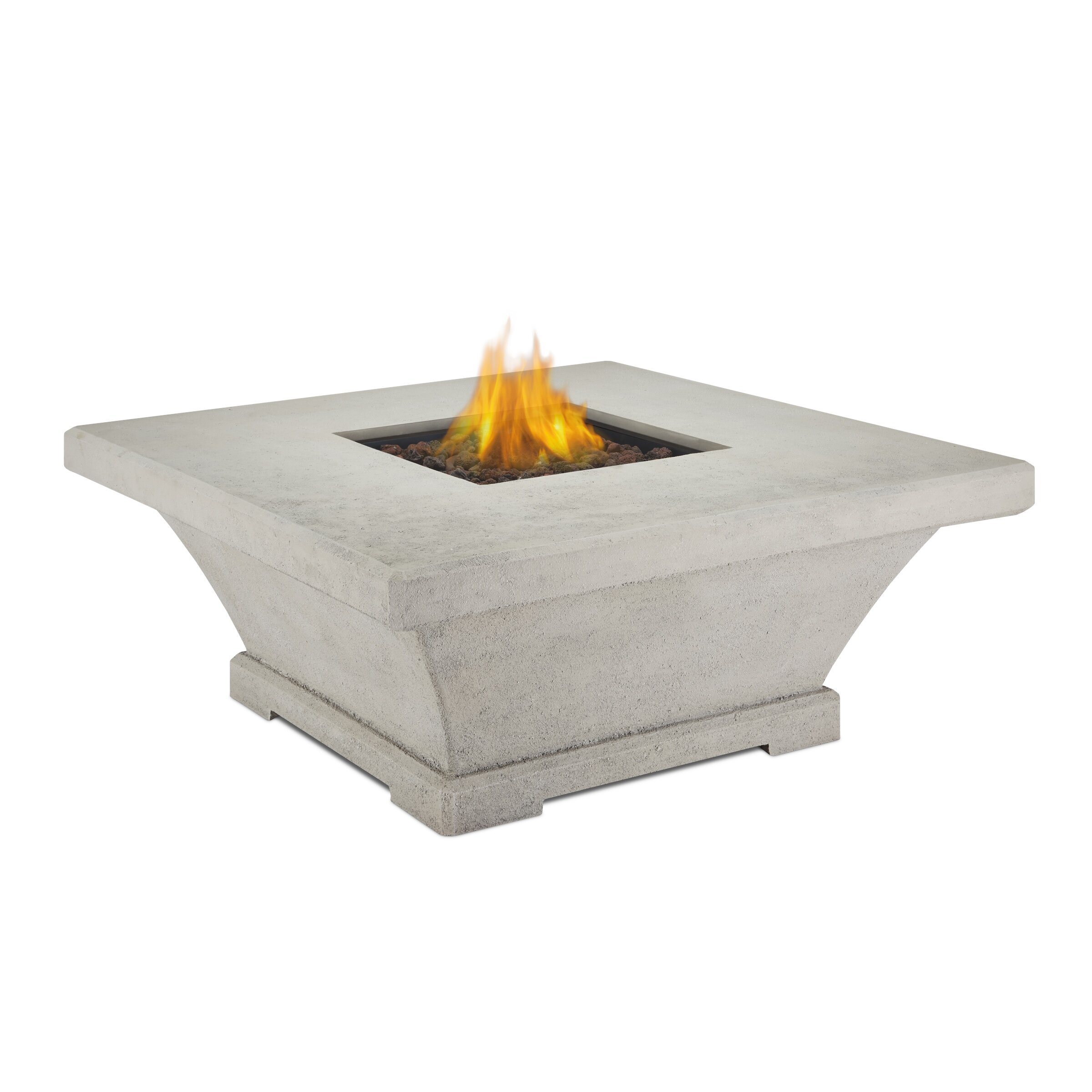 Real Flame Monaco Square Low Profile Propane Fire Pit Table 11706LP TCRM