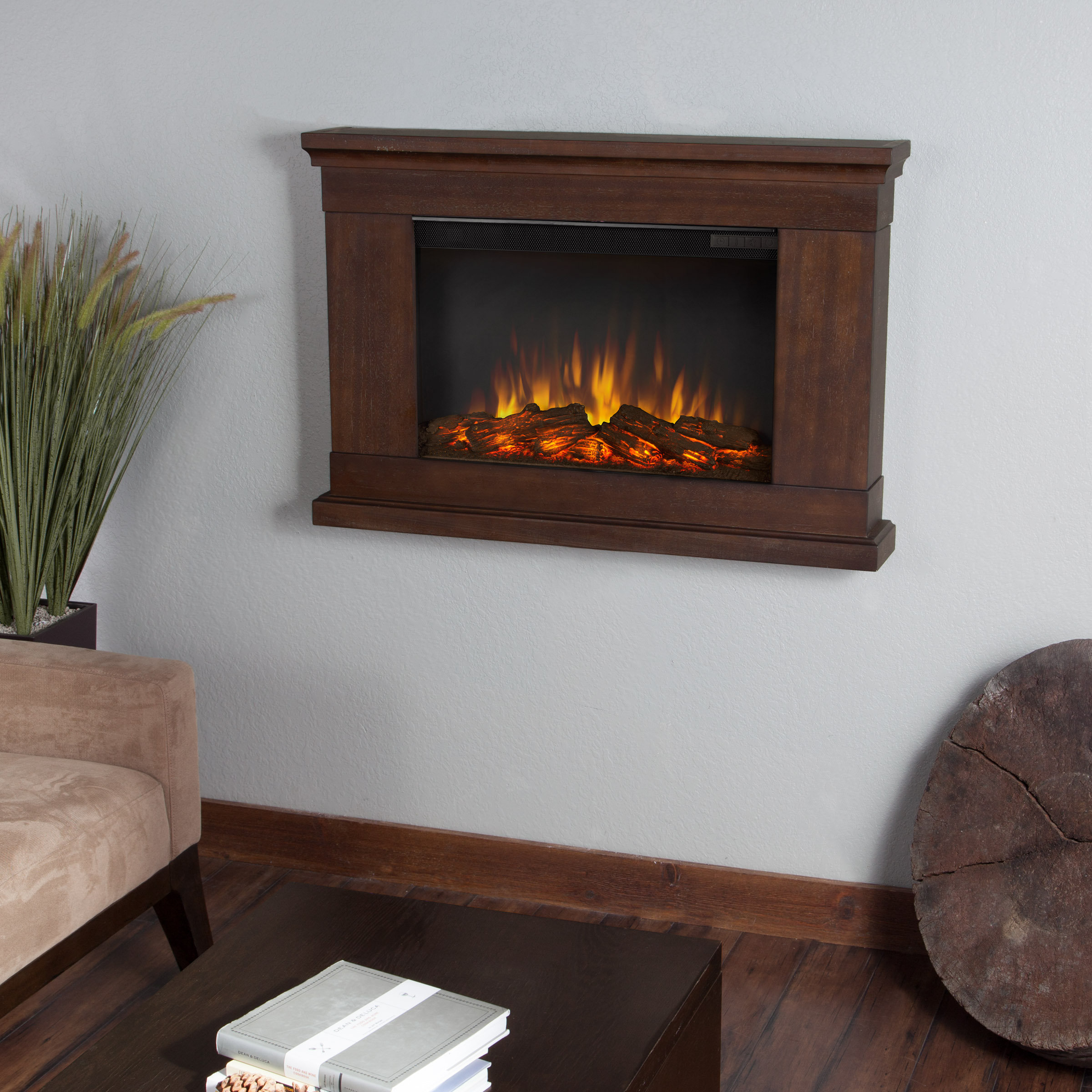 Real Flame Slim Wall Mount Electric Fireplace 