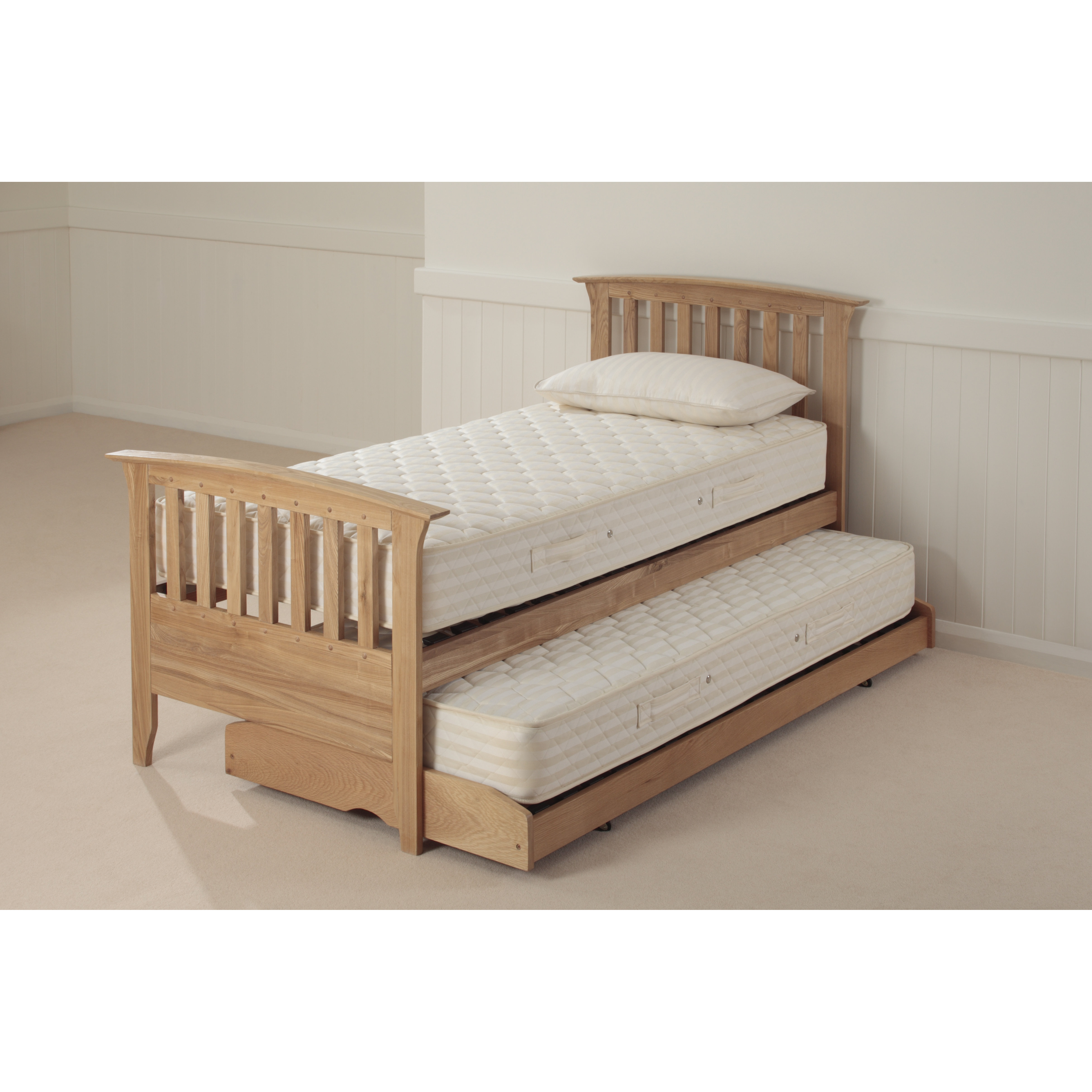 Relyon New England Guest Bed Open Coil Mattress Waxed Oak Finish