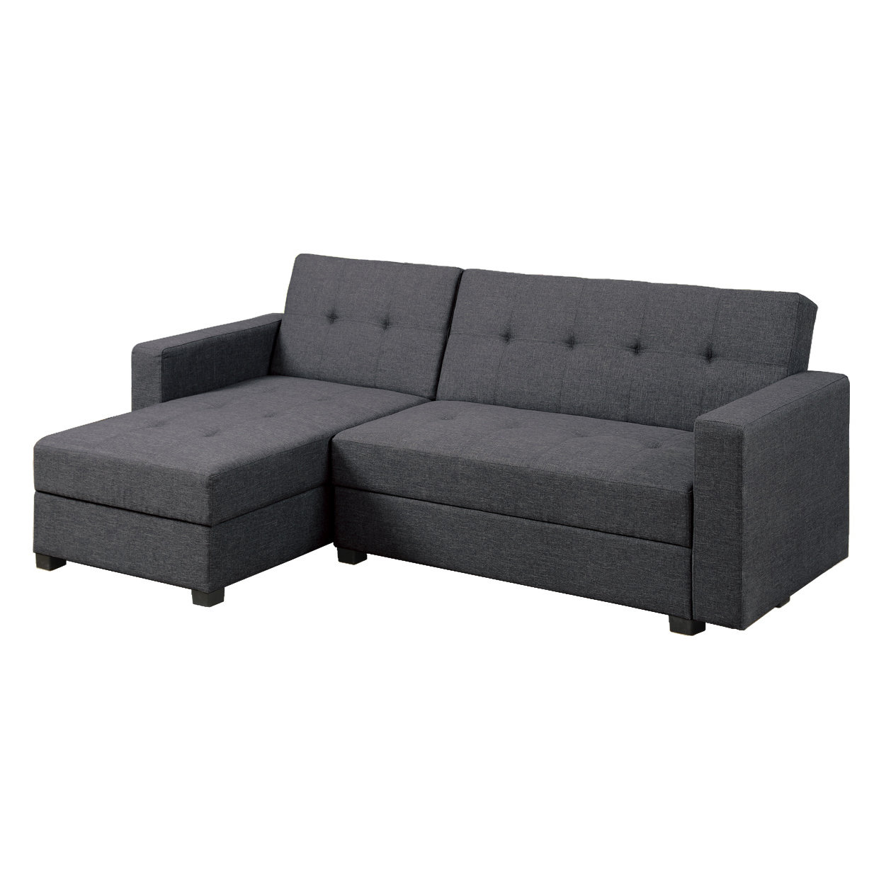 Poundex Bobkona Medora Reversible Chaise Sectional & Reviews Wayfair