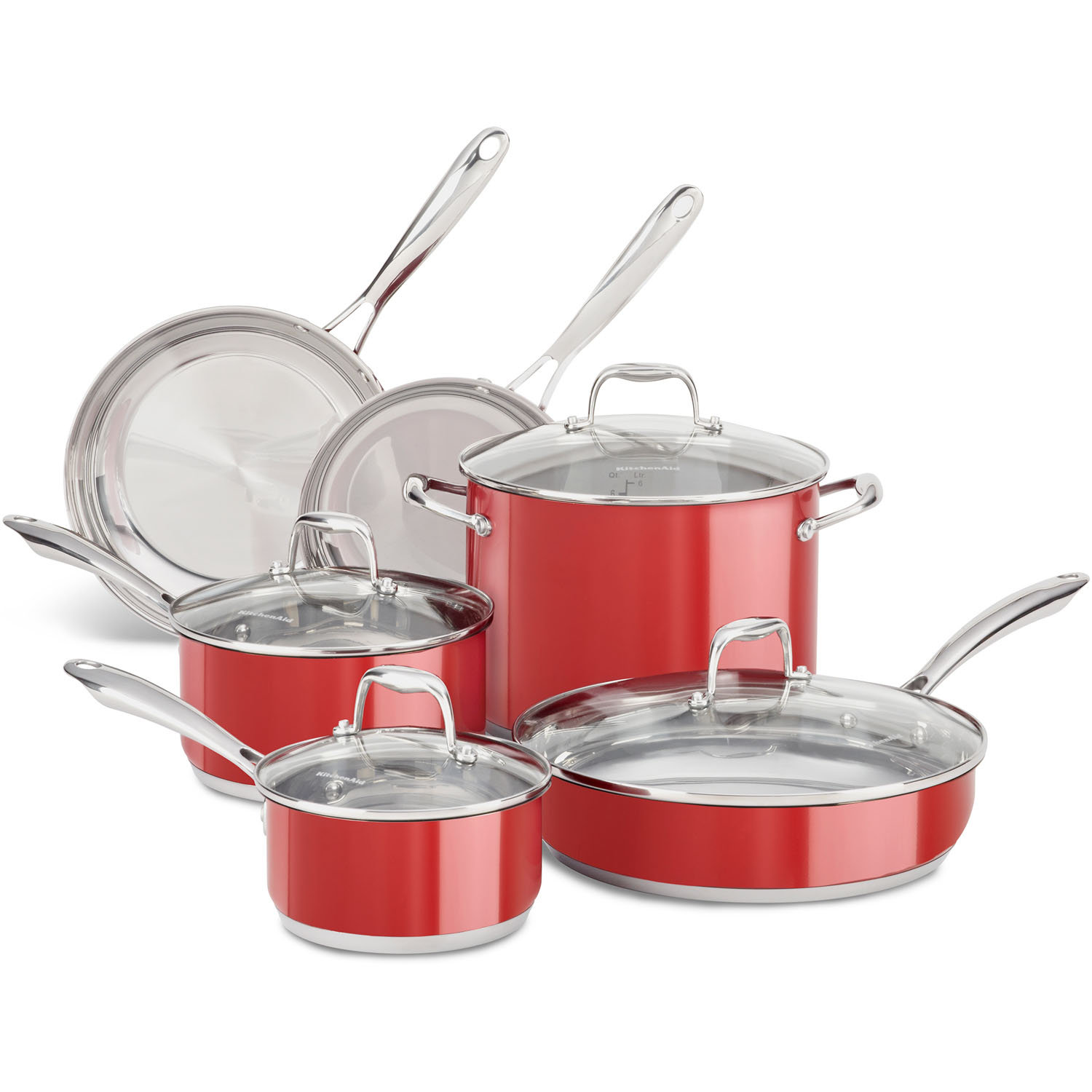 KitchenAid 10-Piece Stainless Steel Cookware Set & Reviews  Wayfair