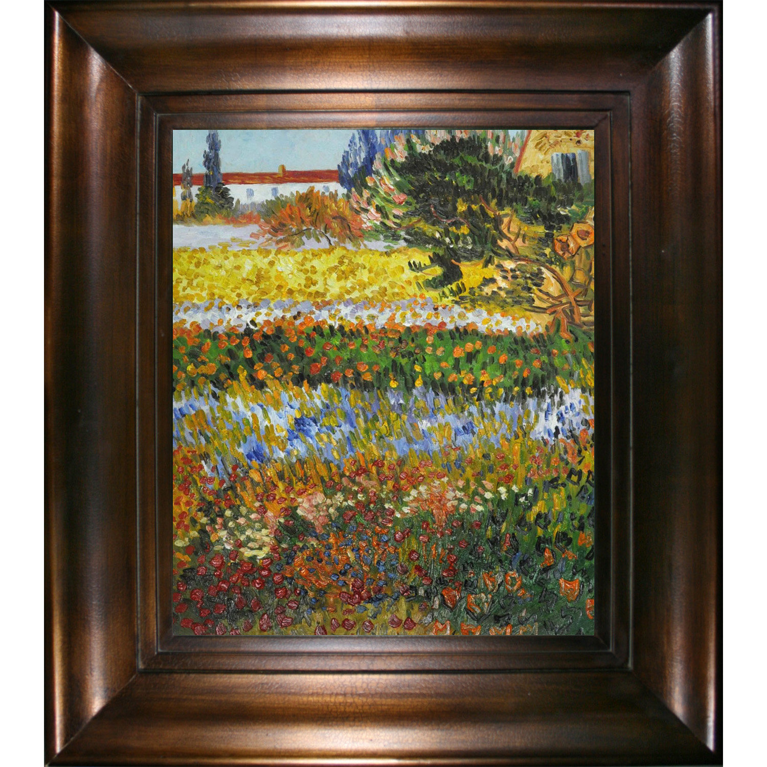 Tori Home Flowering Garden with Path by Vincent Van Gogh Framed