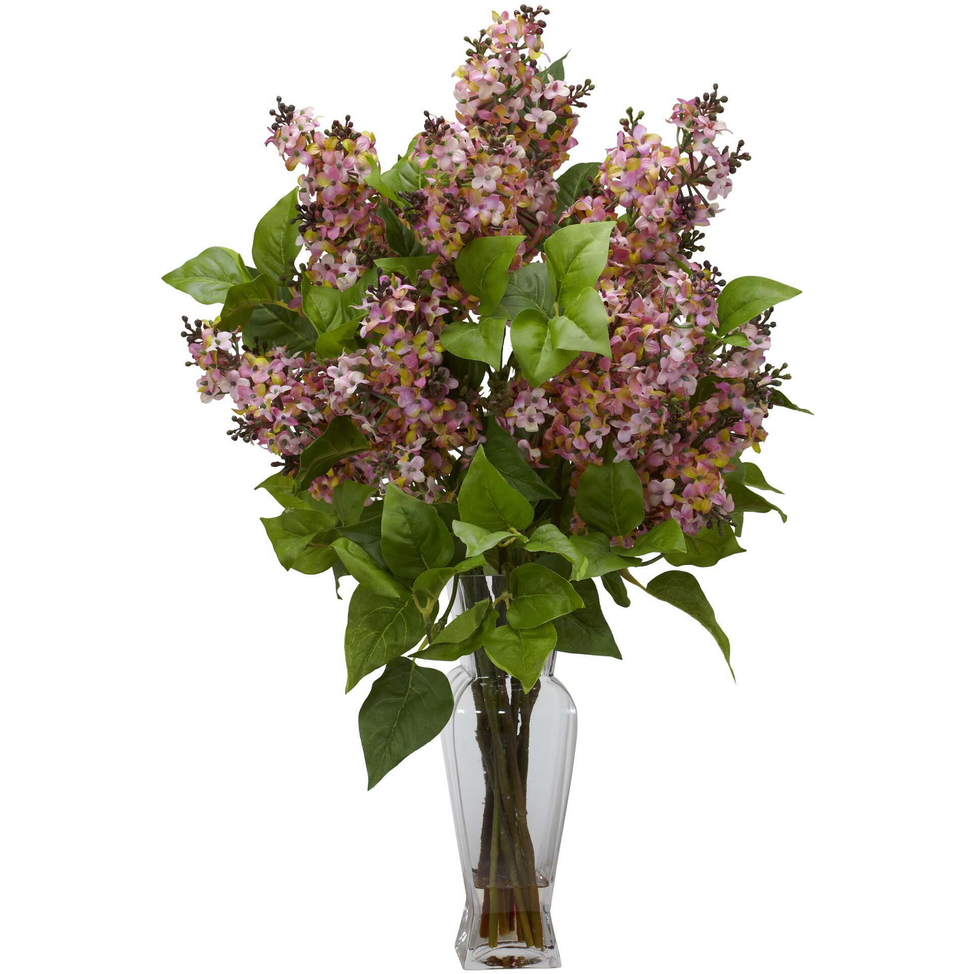 Tori Home Lilac Silk Flower Arrangement with Decorative Vase & Reviews