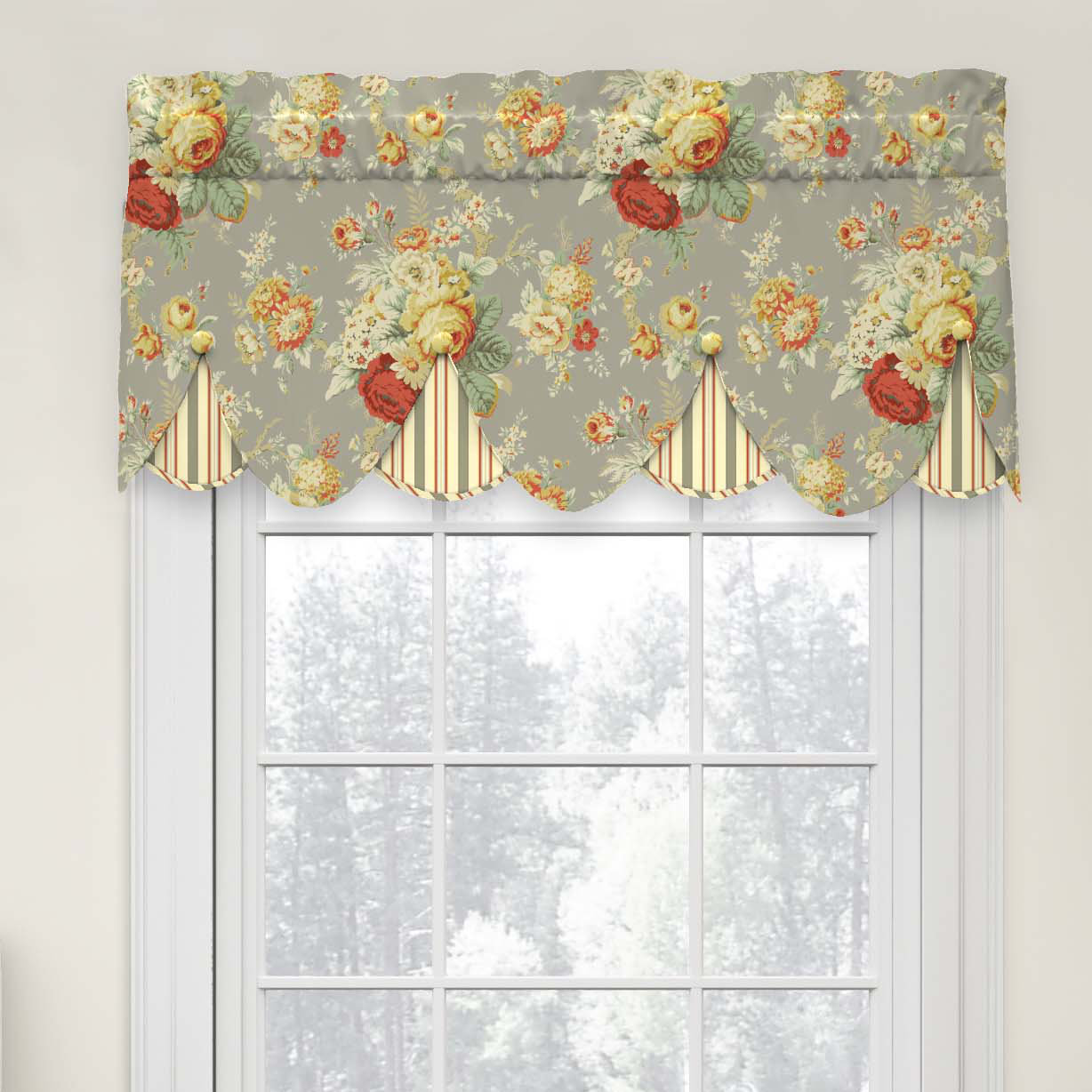 Waverly Sanctuary Rose PeekaBoo 52" Curtain Valance & Reviews Wayfair