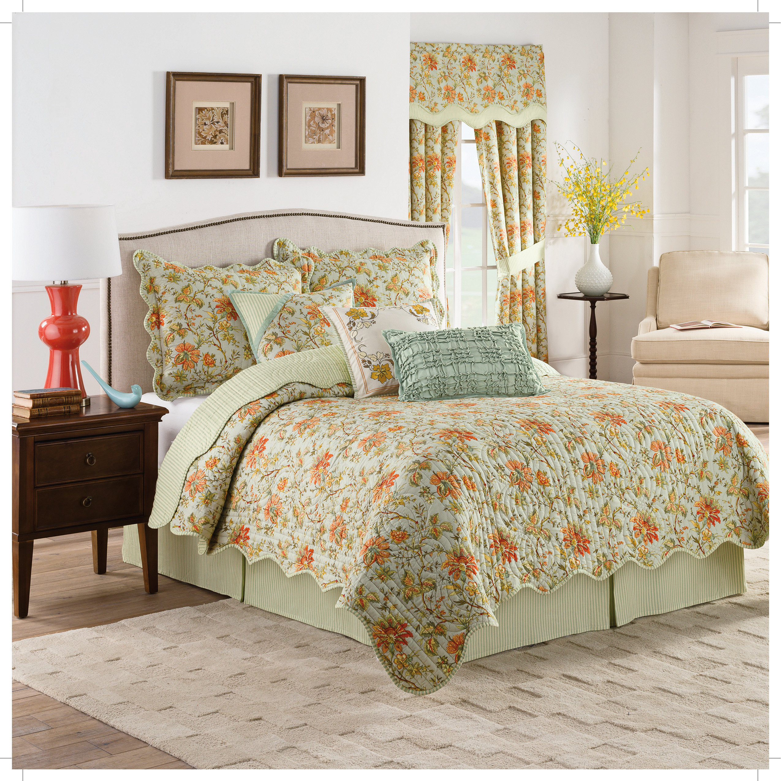 Waverly Felicite Persimmon Wave Window Curtain Valance & Reviews