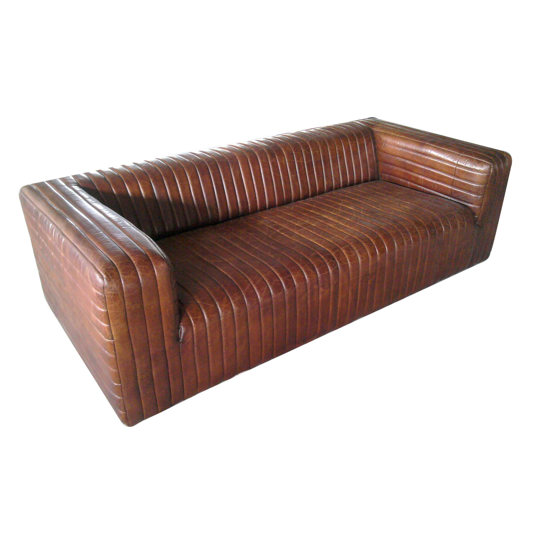 Moe's Home Collection Castle Leather Sofa & Reviews Wayfair