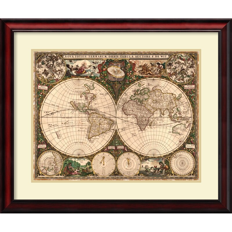 Amanti Art World Map 1660 By Ward Maps Framed Graphic Art And Reviews
