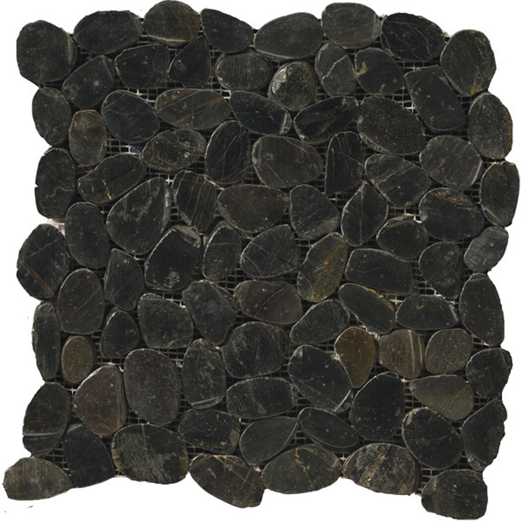 Emser Tile Flat Rivera Pebbles 12 X 12 Mosaic In Black And Reviews