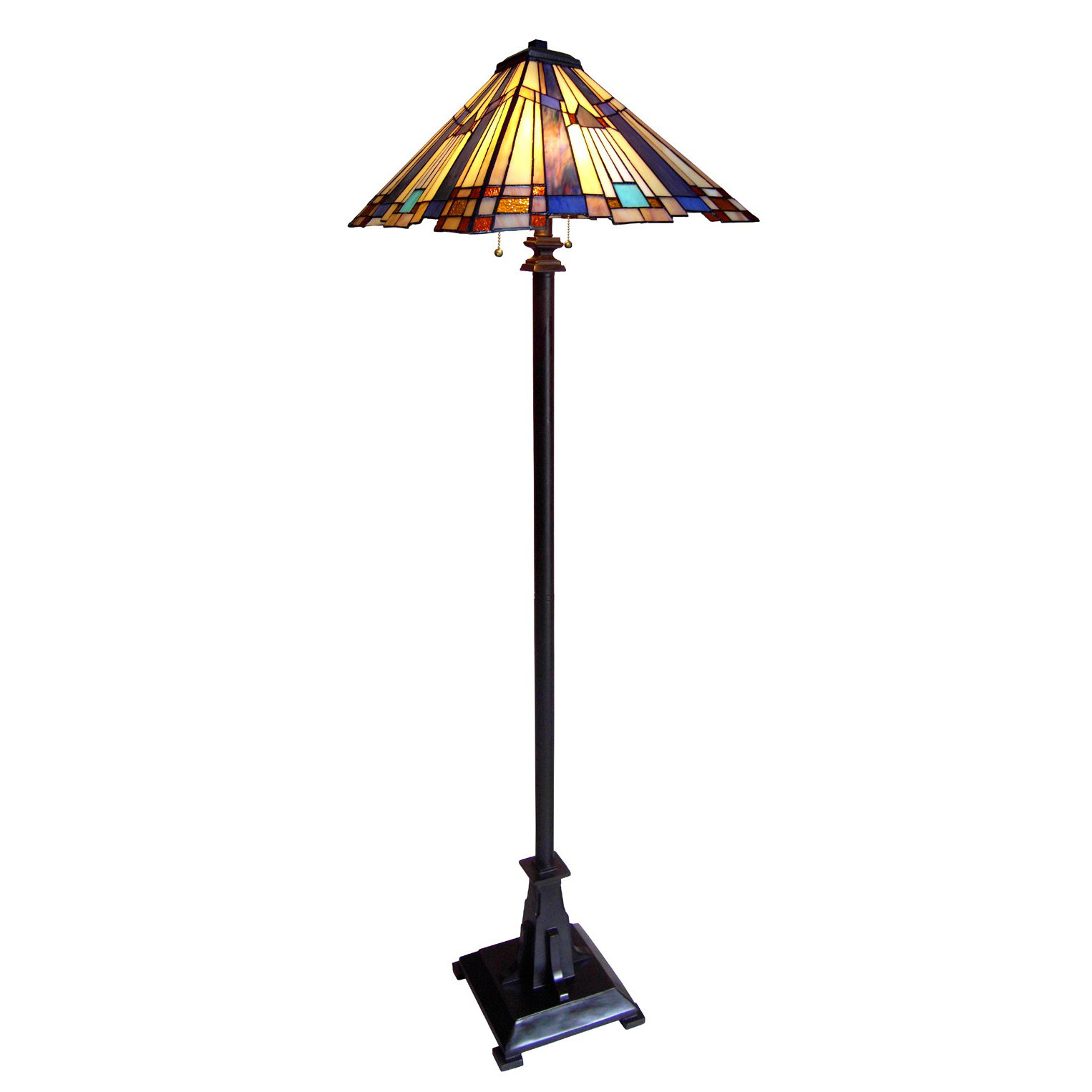 Chloe Lighting Mission Marvel Mosaic 2 Light 63" Tiffany Floor Lamp & Reviews Wayfair
