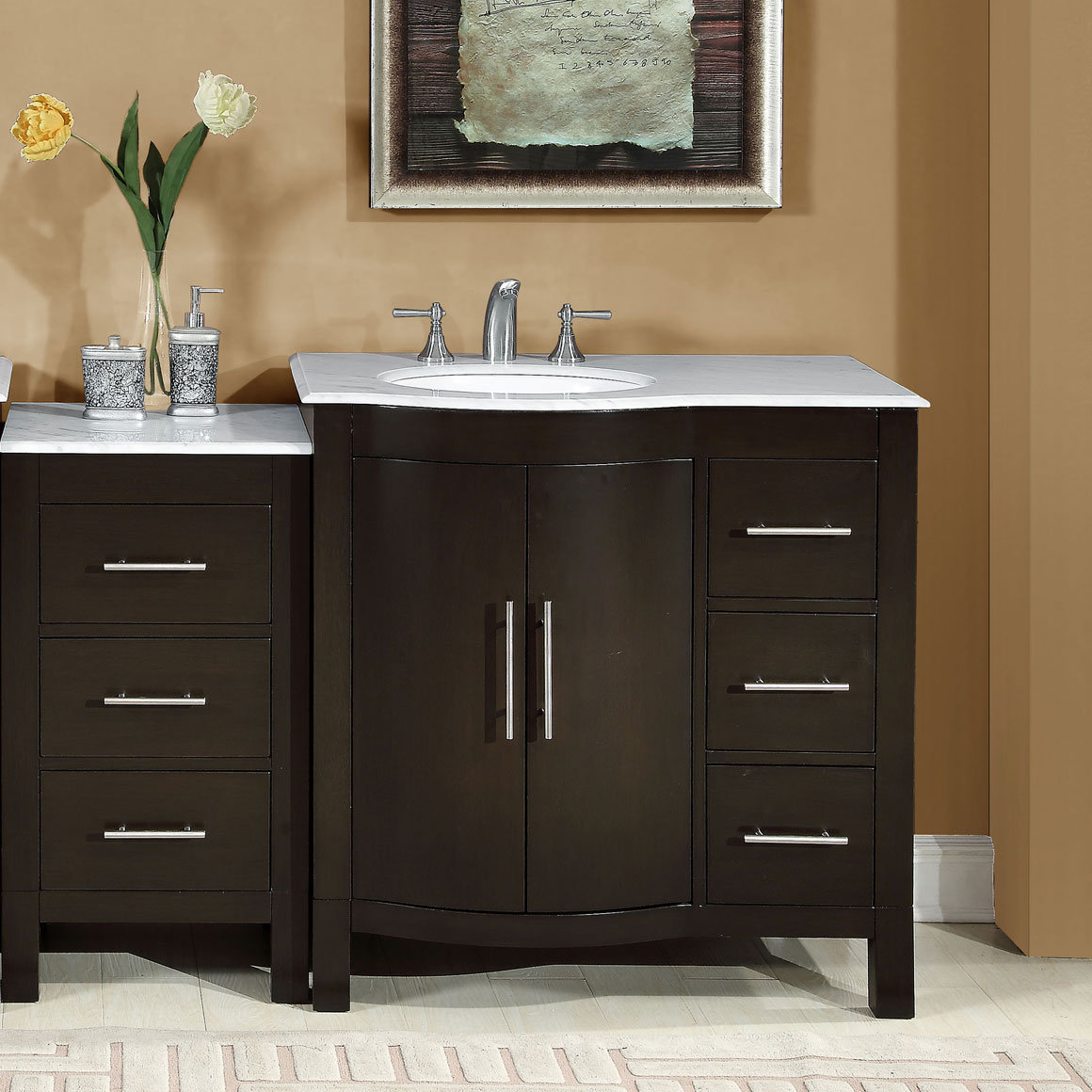 Silkroad Exclusive 53.5" Single Sink Lavatory Cabinet ...