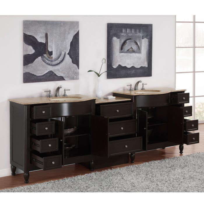 Silkroad Exclusive Hamilton 95" Double Bathroom Vanity Set & Reviews