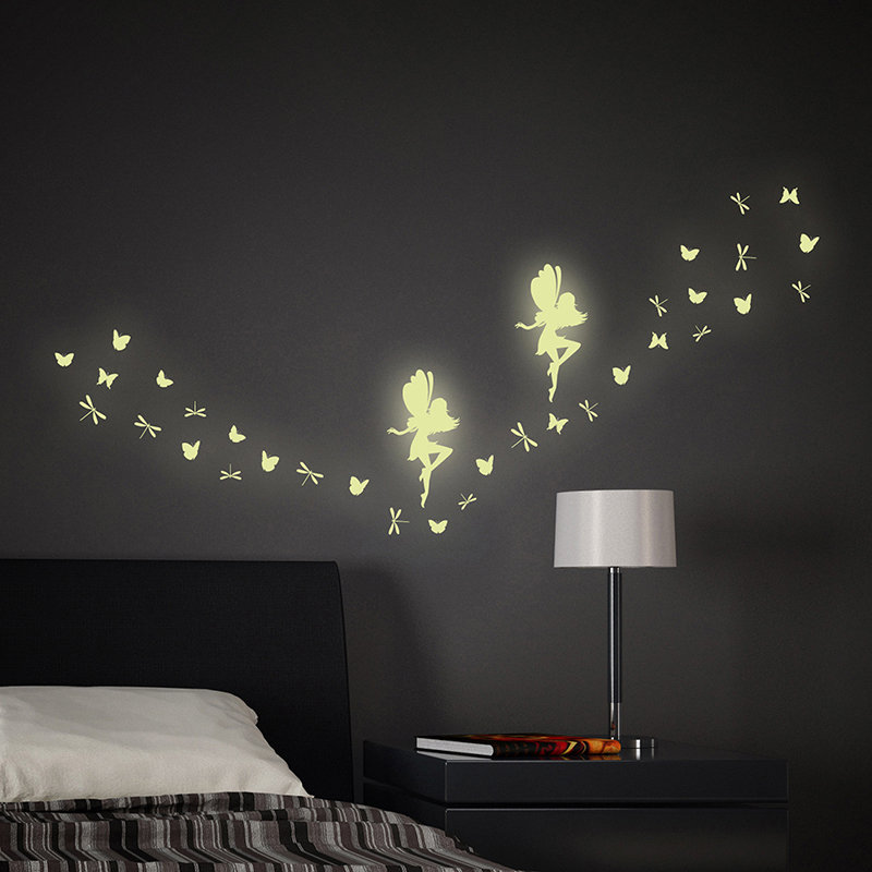 WallPops! Fairy Glow in the Dark 34 Piece Wall Decal Set & Reviews