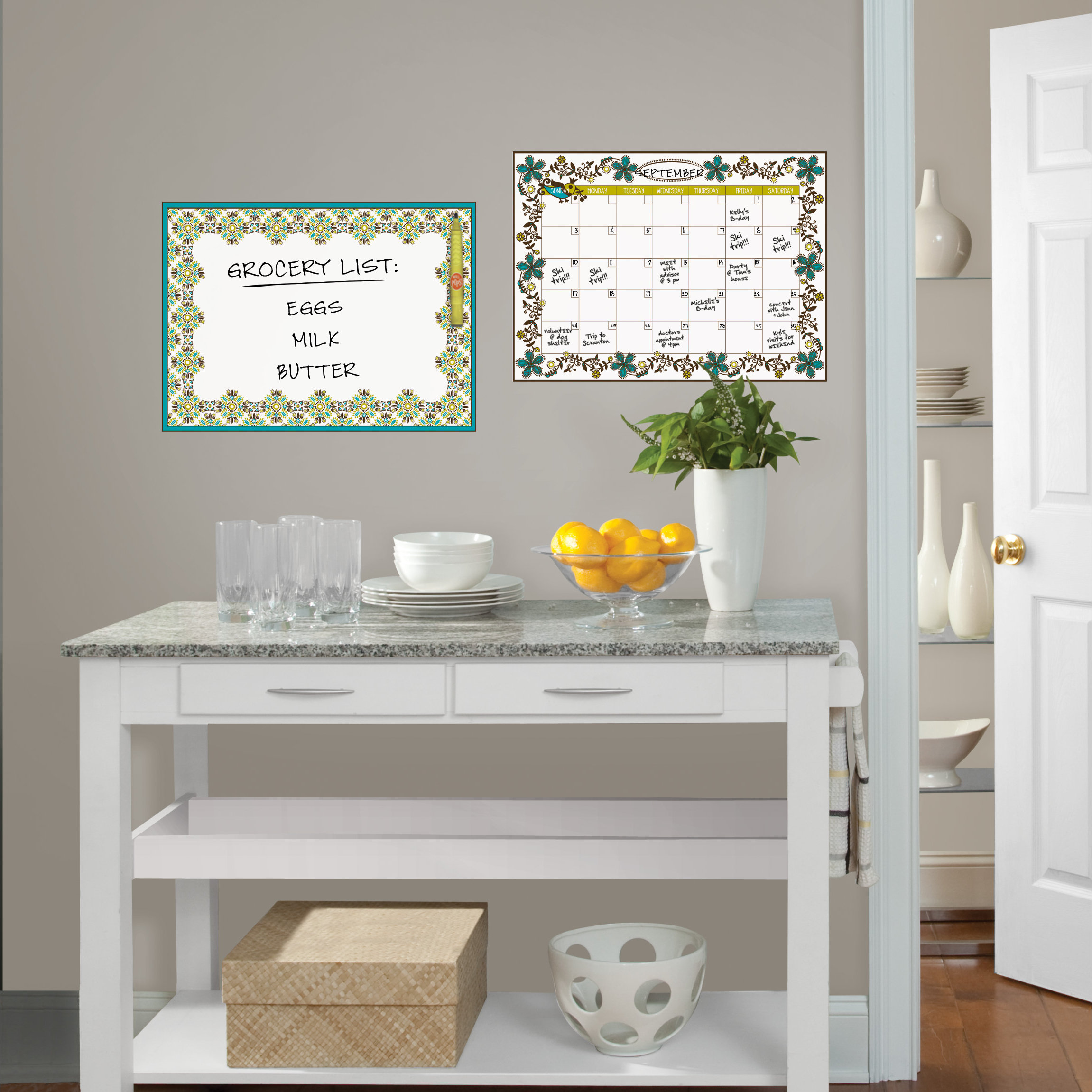 Brewster Home Fashions WallPops DryErase Anya Whiteboard Wall Decal