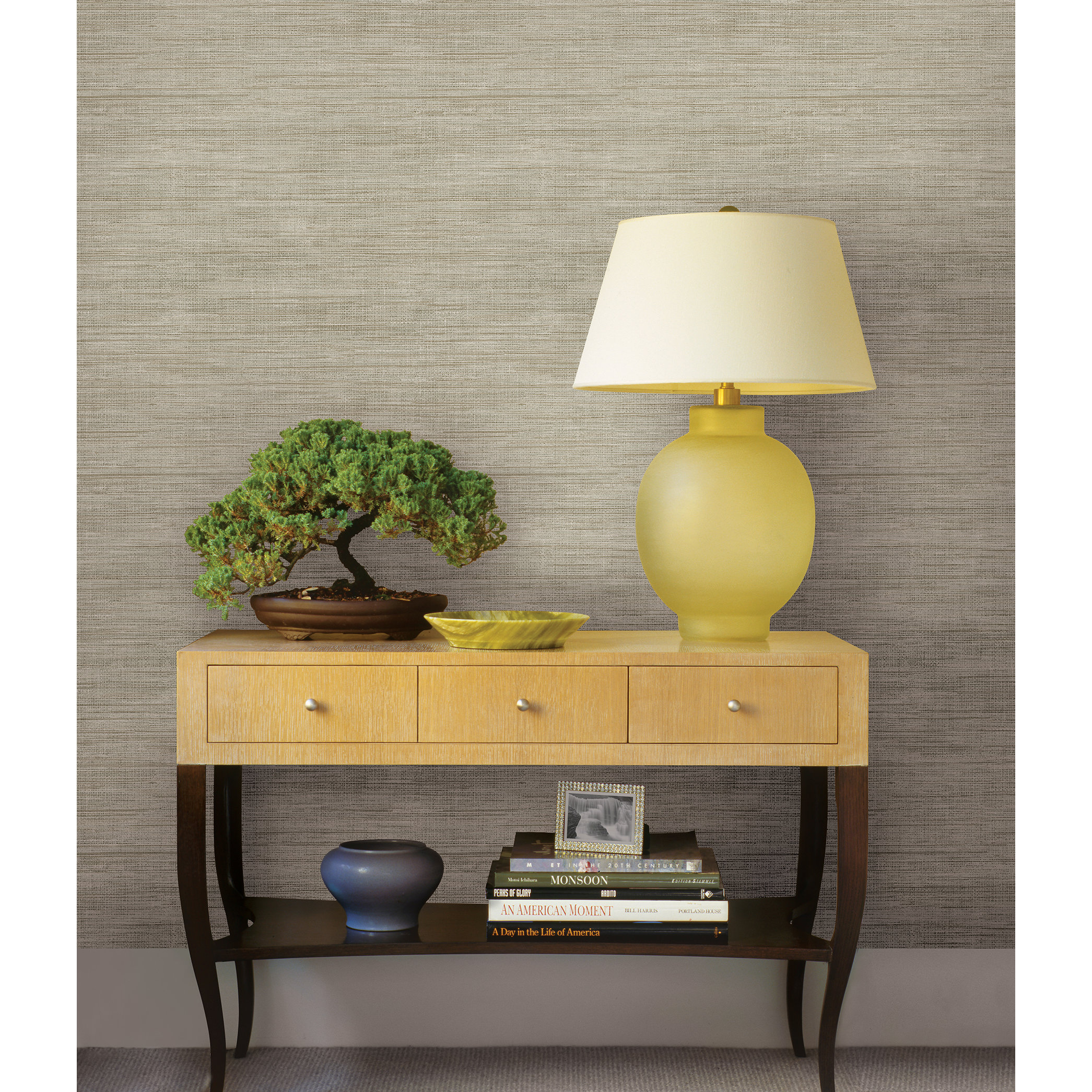 Brewster Home Fashions Essentials 33’ x 20.5" Island Gray Grasscloth