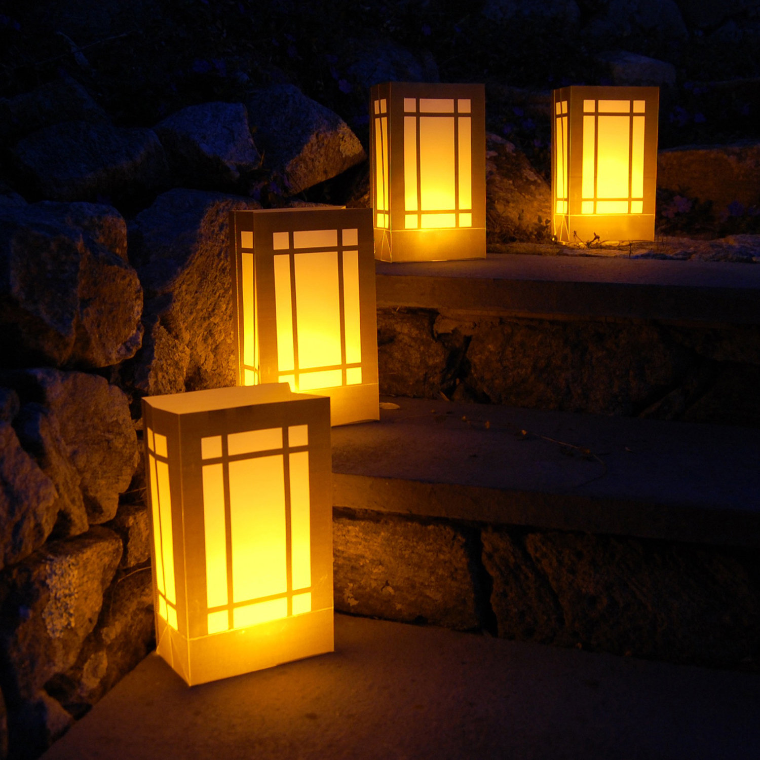 Luminarias 12 Count Battery Operated Luminary Kit with Lantern Design