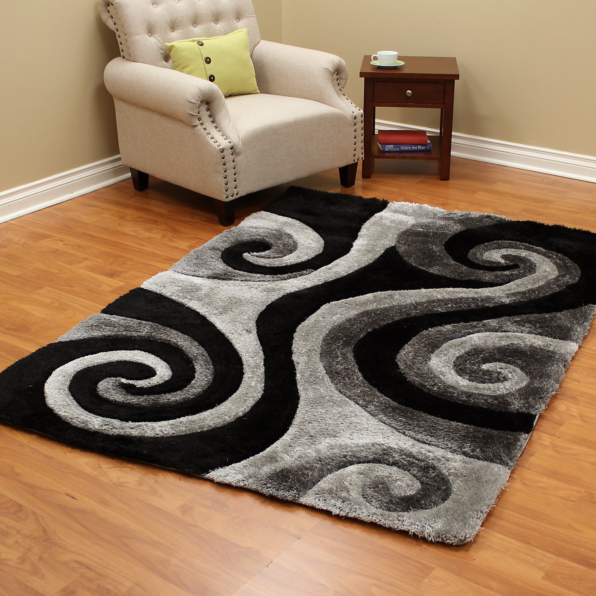 DonnieAnn Company Abstract Swirl Gray Area Rug | Wayfair