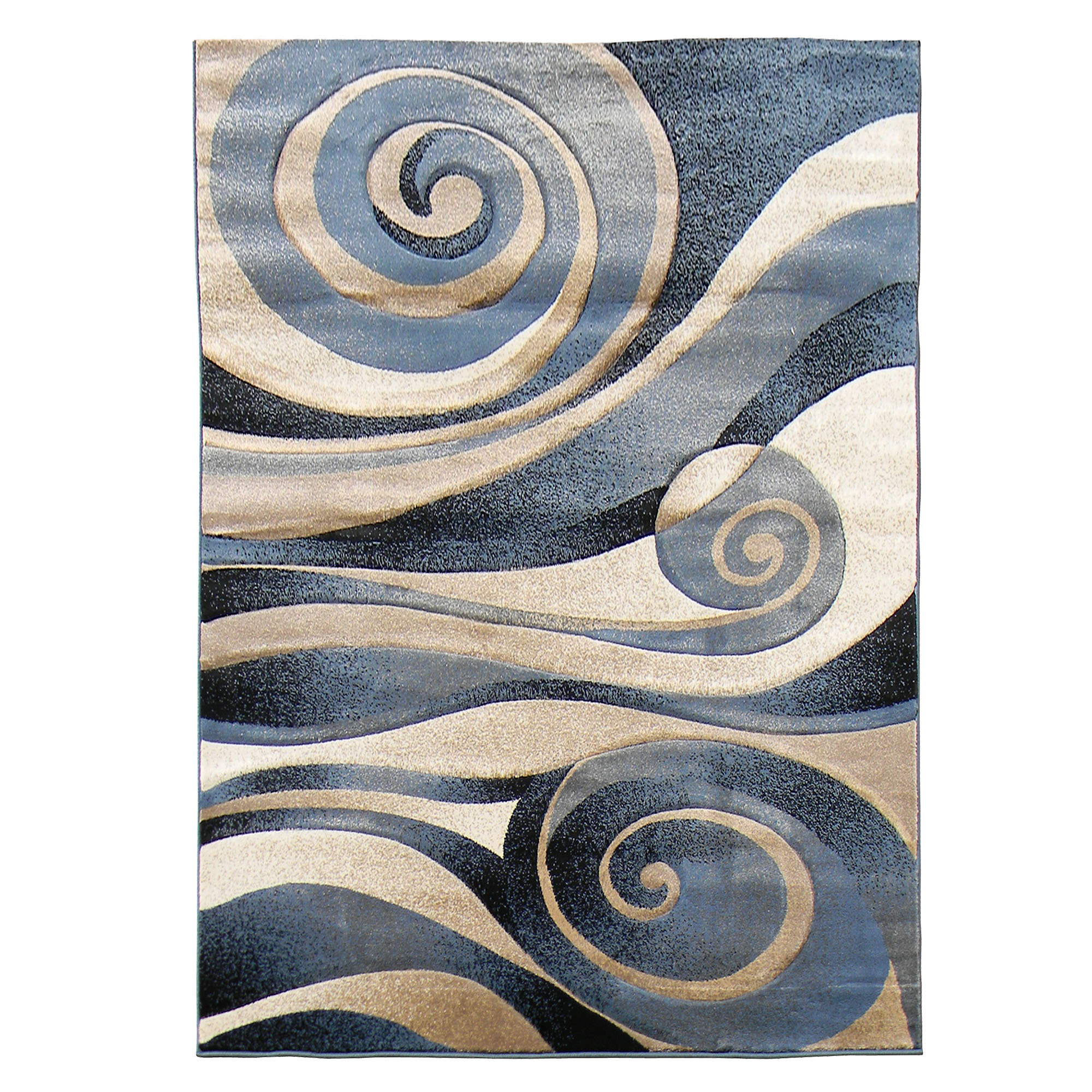 DonnieAnn Company Sculpture Blue/Beige Abstract Swirl Area Rug