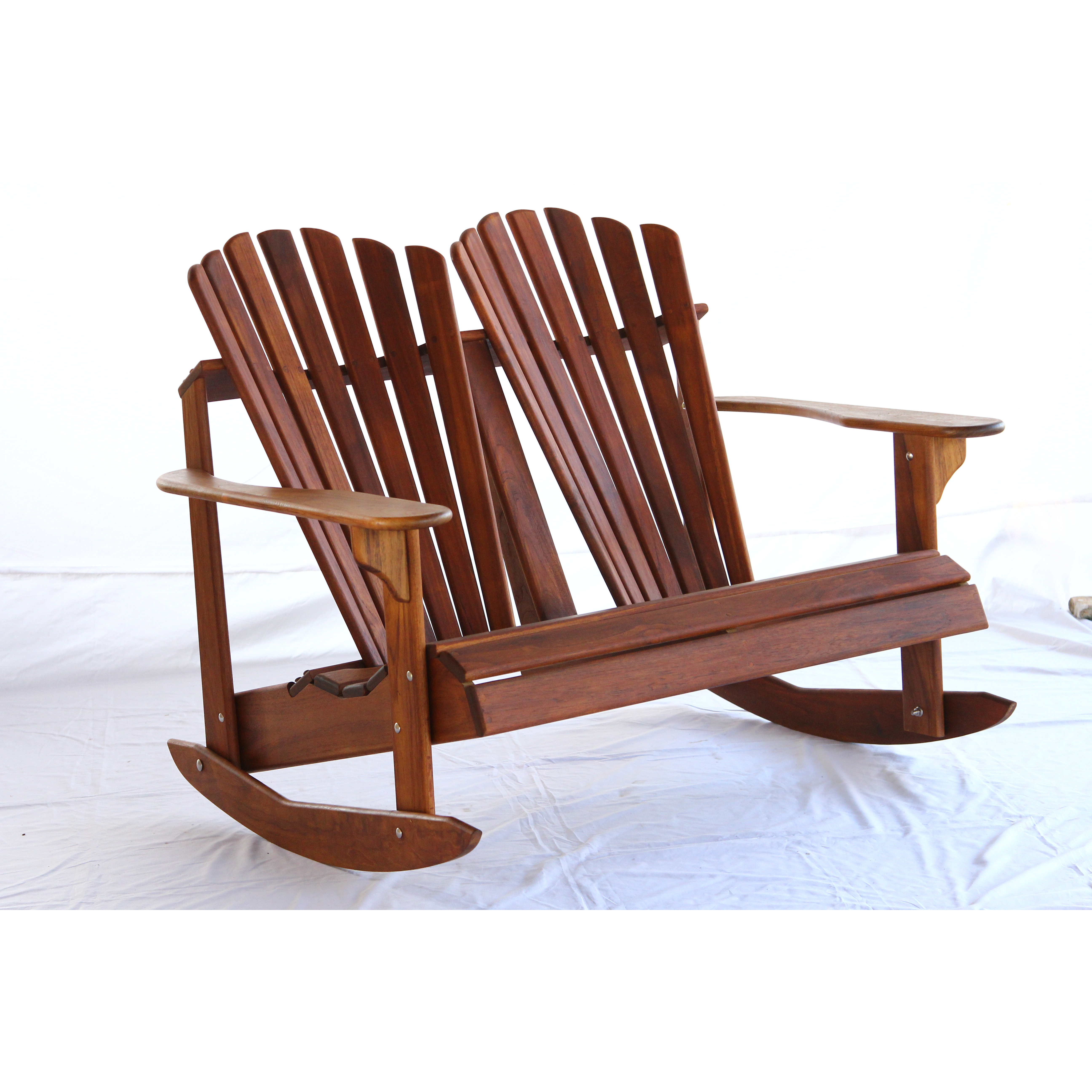 Hyre's Country Signature Teak Adirondack Double Back Rocking Chair