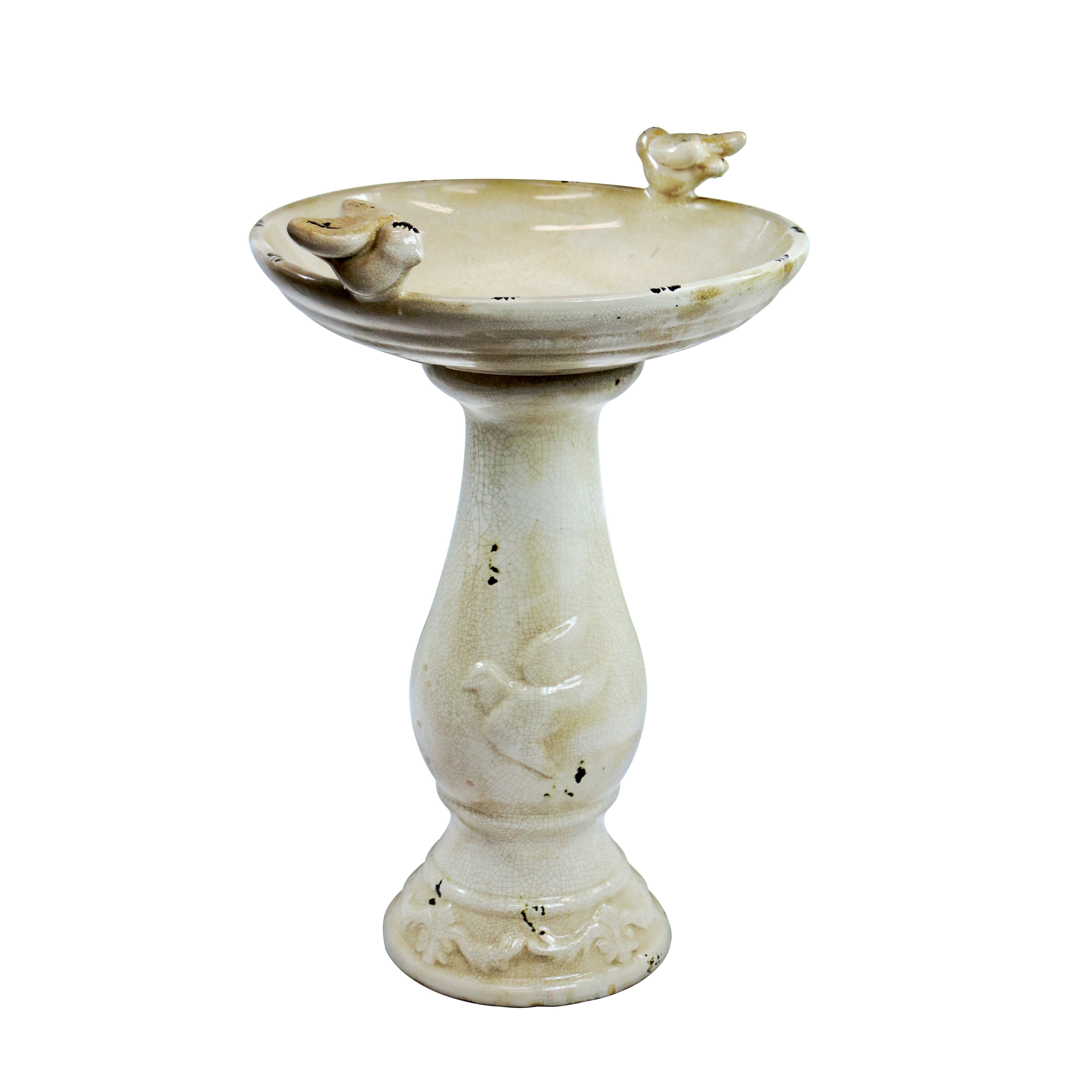 Alpine Antique Ceramic Bird Bath & Reviews | Wayfair