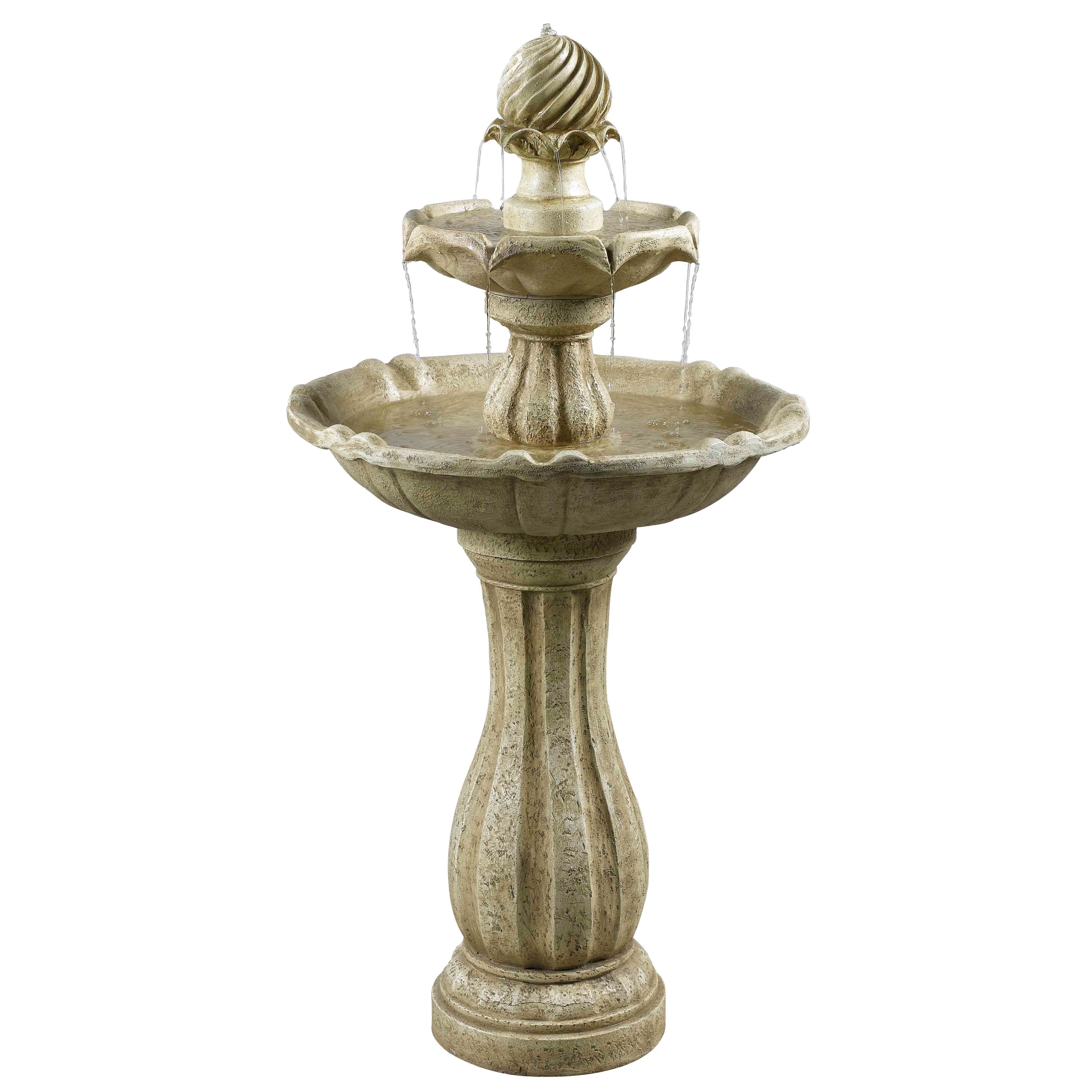 resin solar outdoor fountain with light