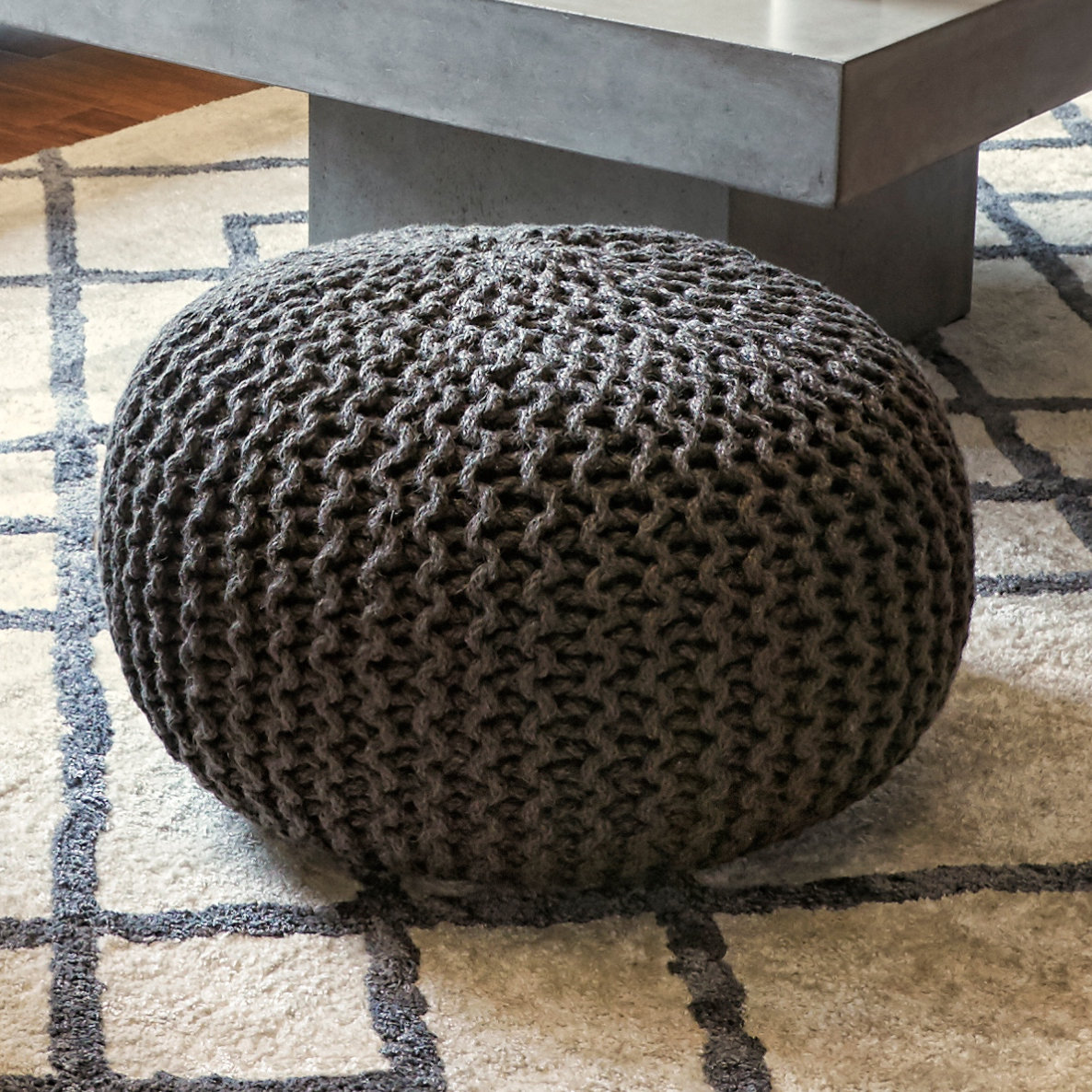 Wildon Home ® Corded Jute Round Pouf Ottoman & Reviews Wayfair