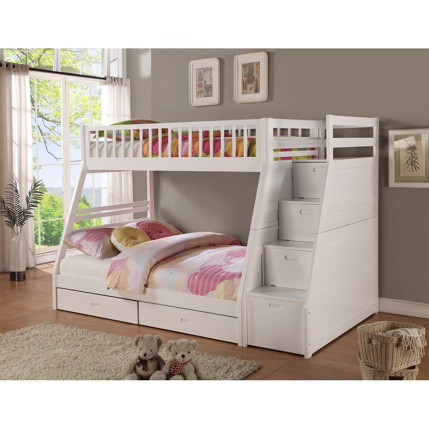Wildon Home ® Dakota Twin over Full Bunk Bed with Storage  Reviews  Wayfair.ca