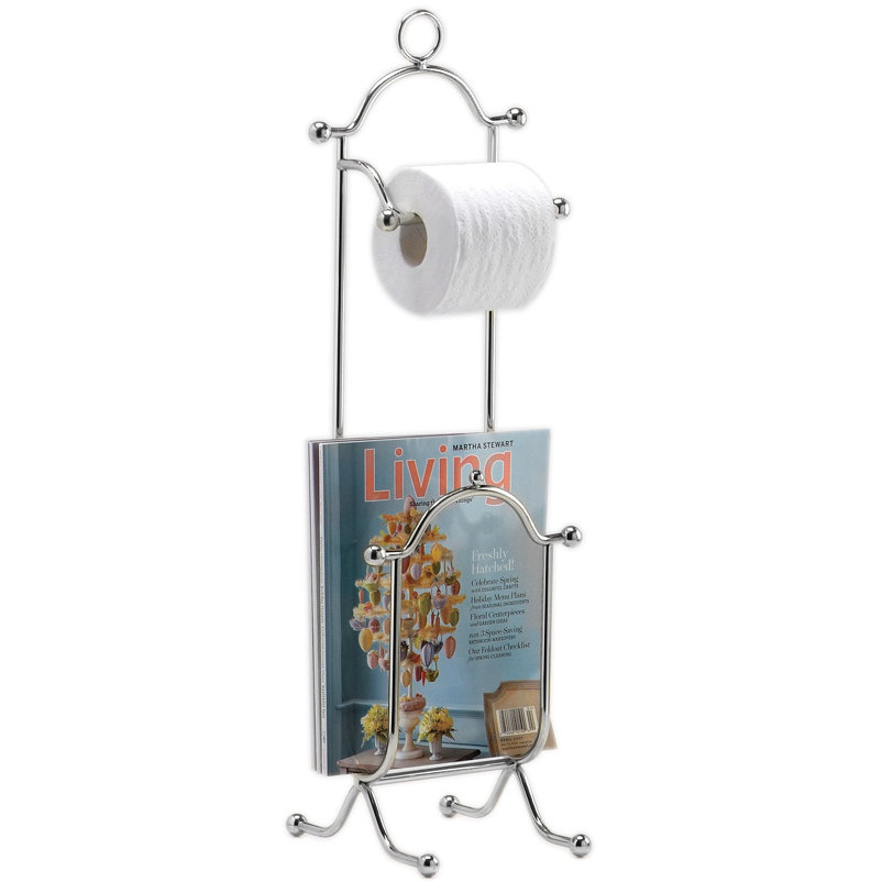 Wildon Home ® Freestanding Combination Magazine Rack and Toilet Paper