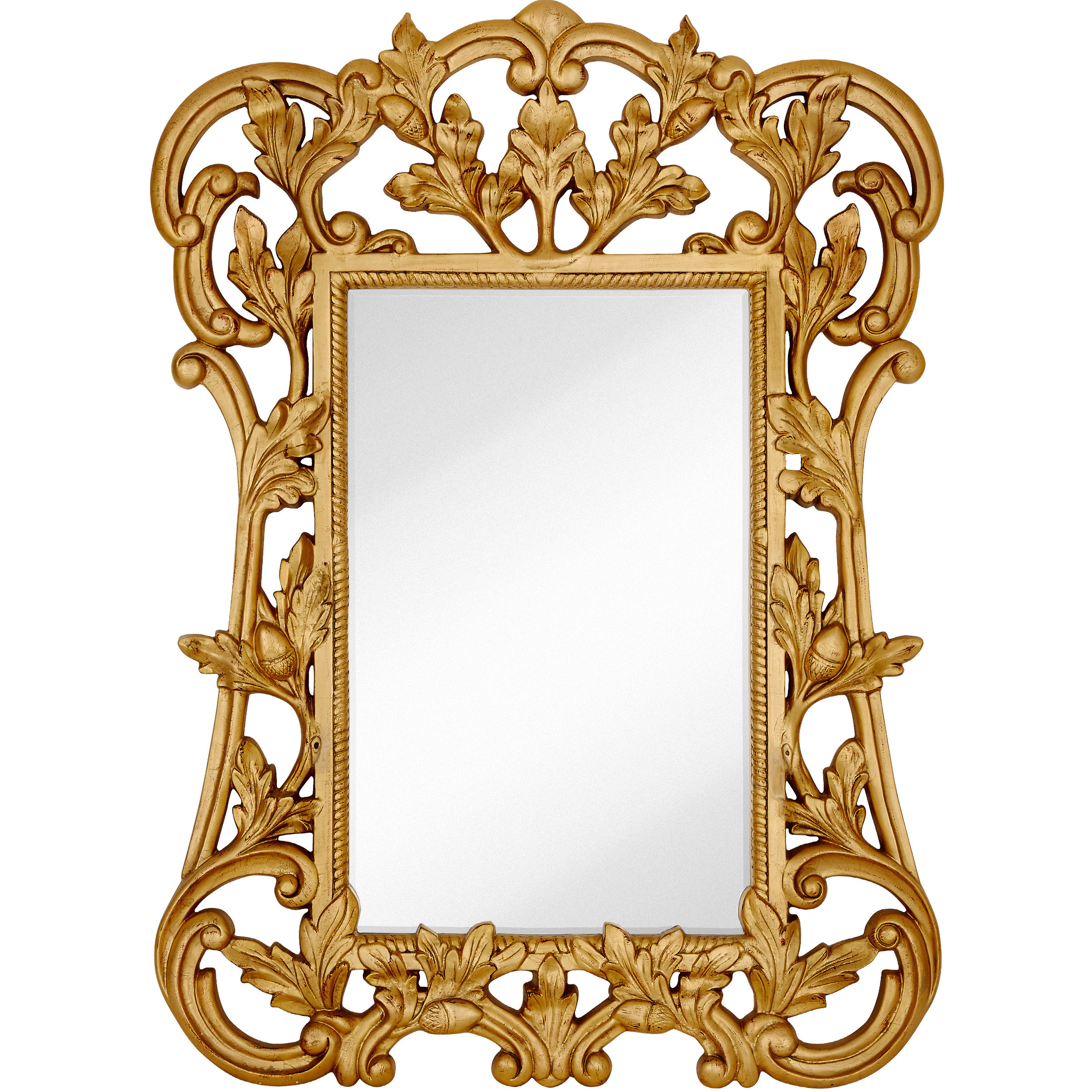 Majestic Mirror Oversized Traditional Rectangular Gold Leaf Beveled ...