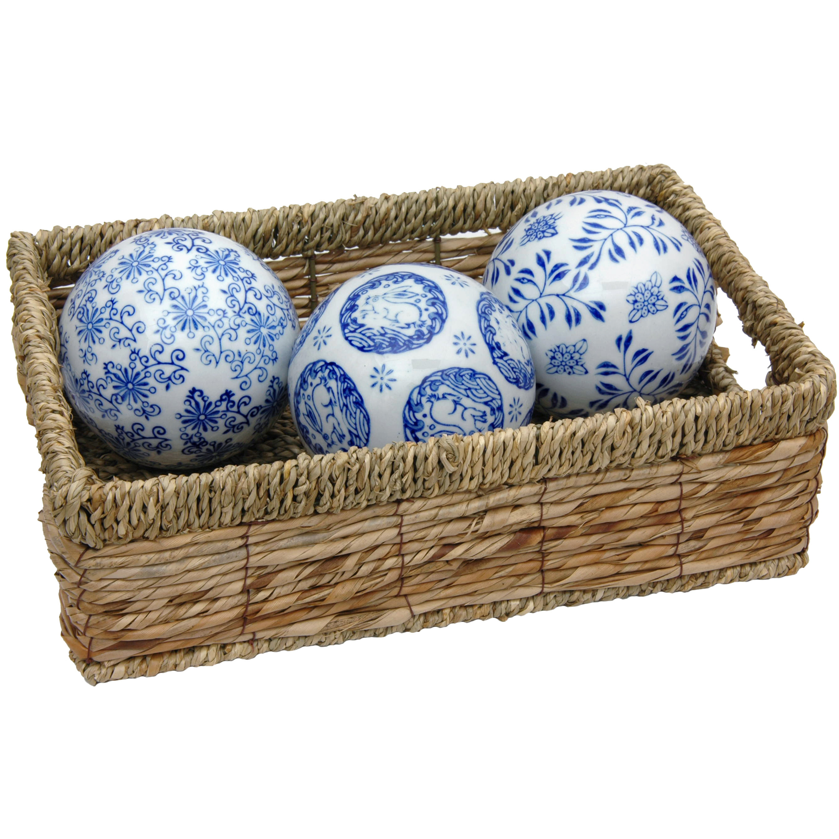 Oriental Furniture 3 Piece Decorative Ball Sculpture Set & Reviews