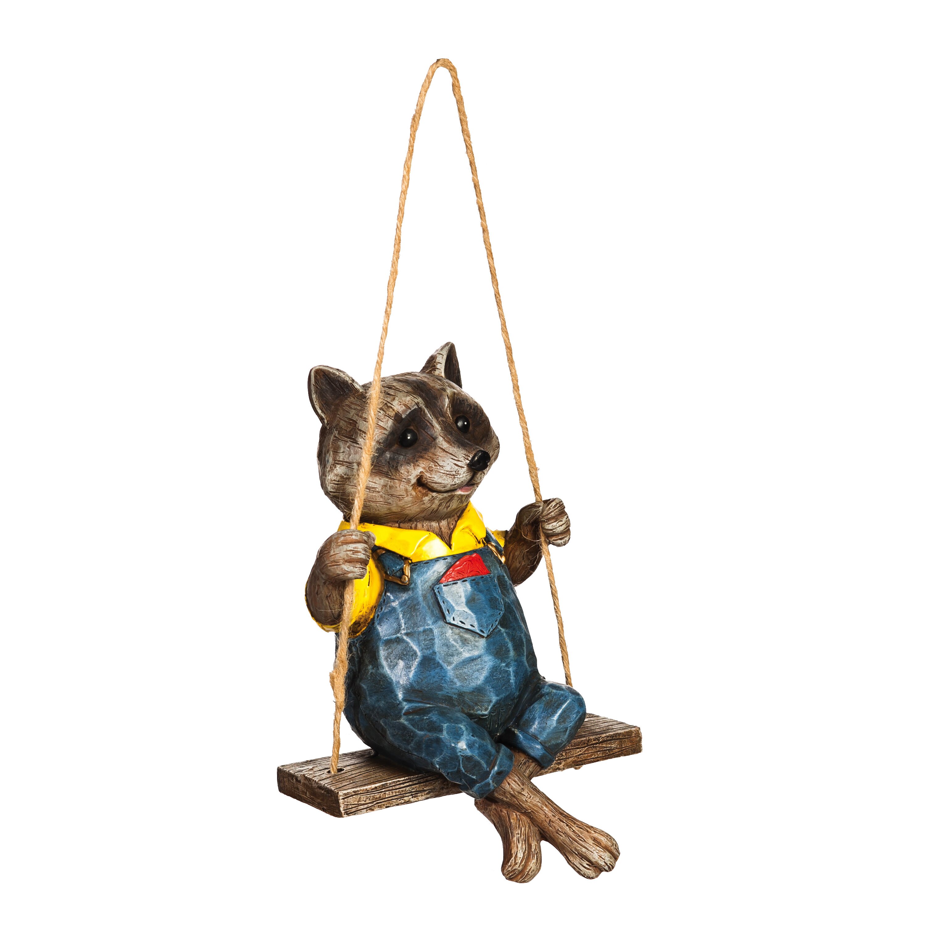 concrete raccoon garden statue