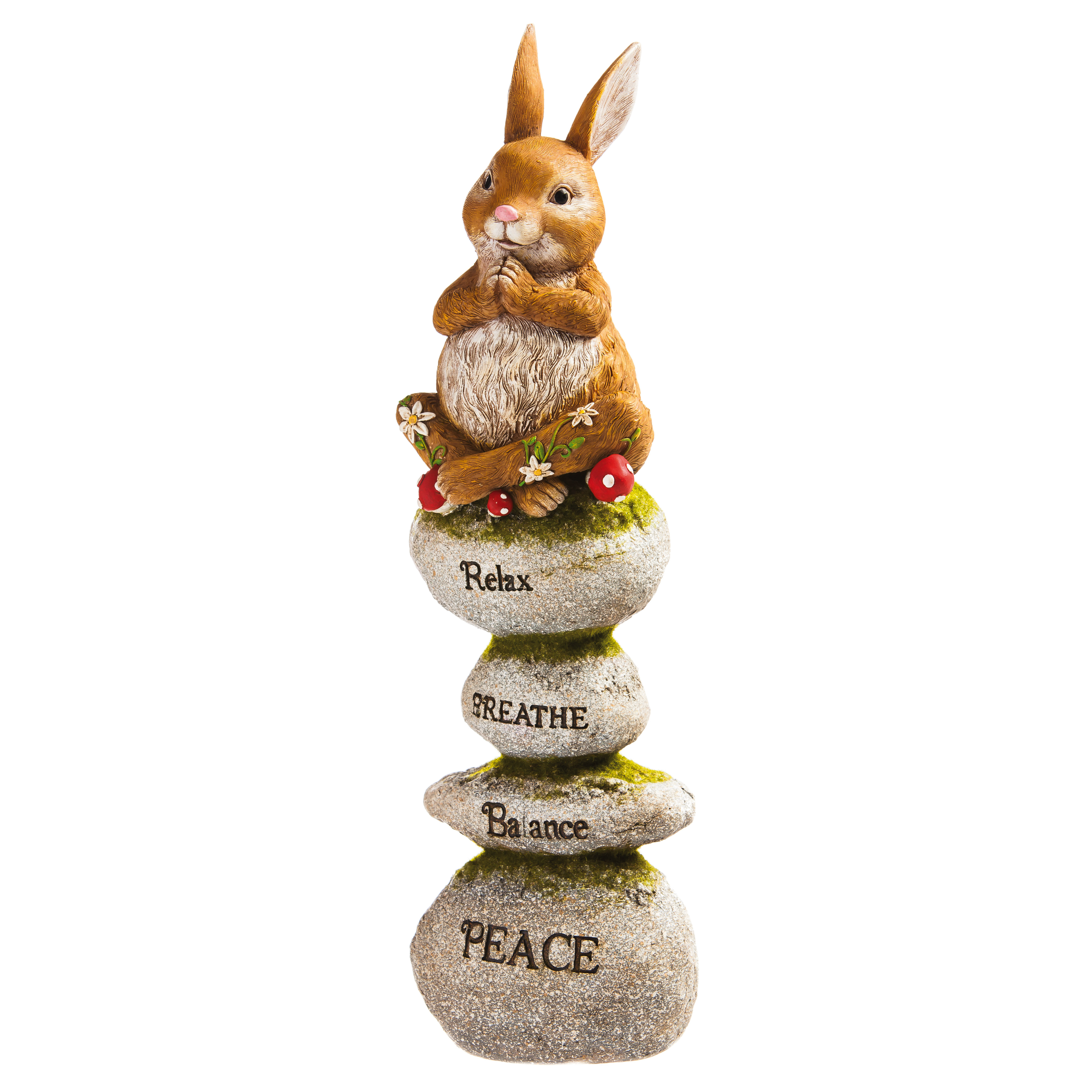Evergreen Enterprises, Inc Rabbit on Rocks Totem Statue Wayfair