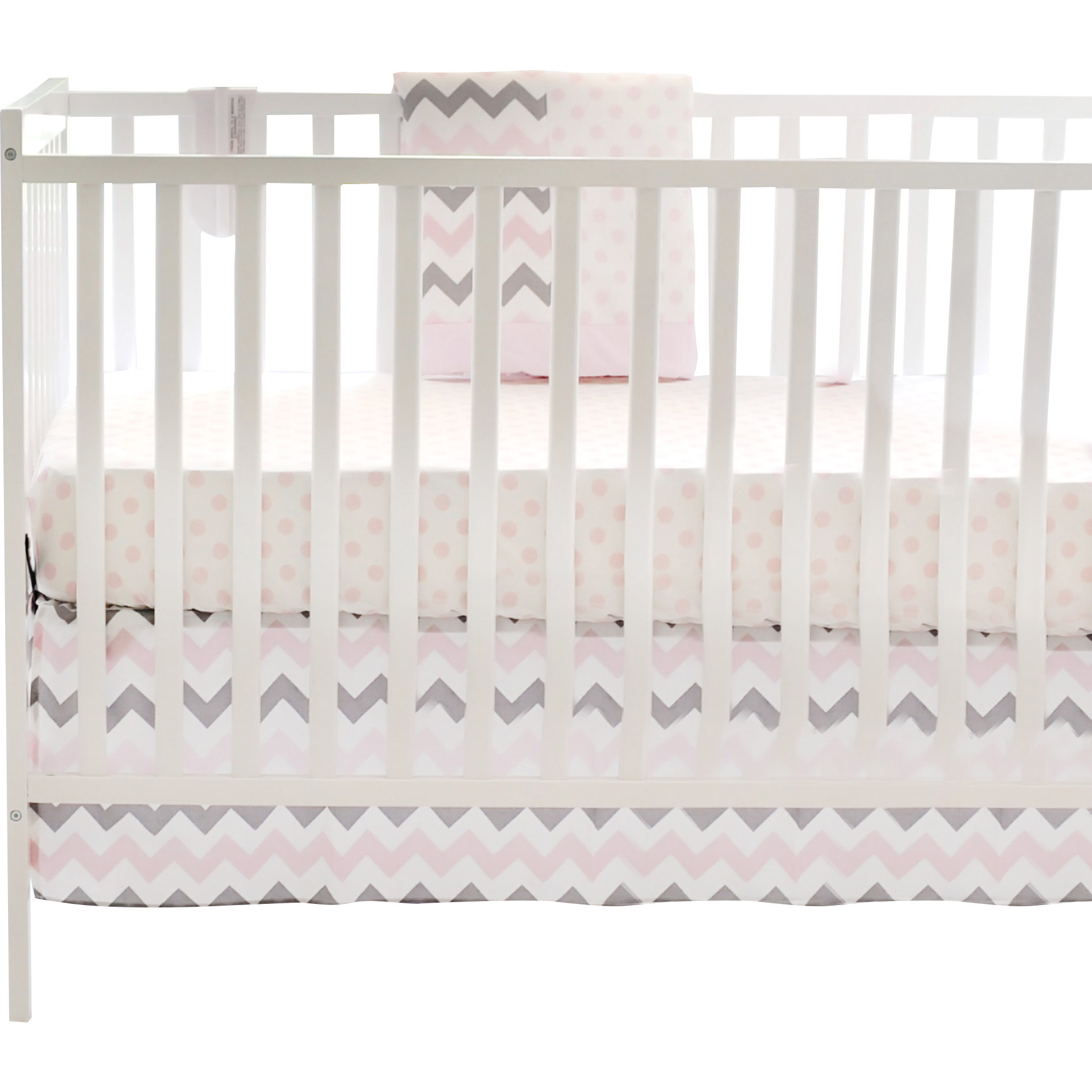 My Baby Sam Chevron Baby Polka Dot Flat Crib Sheet & Reviews Wayfair