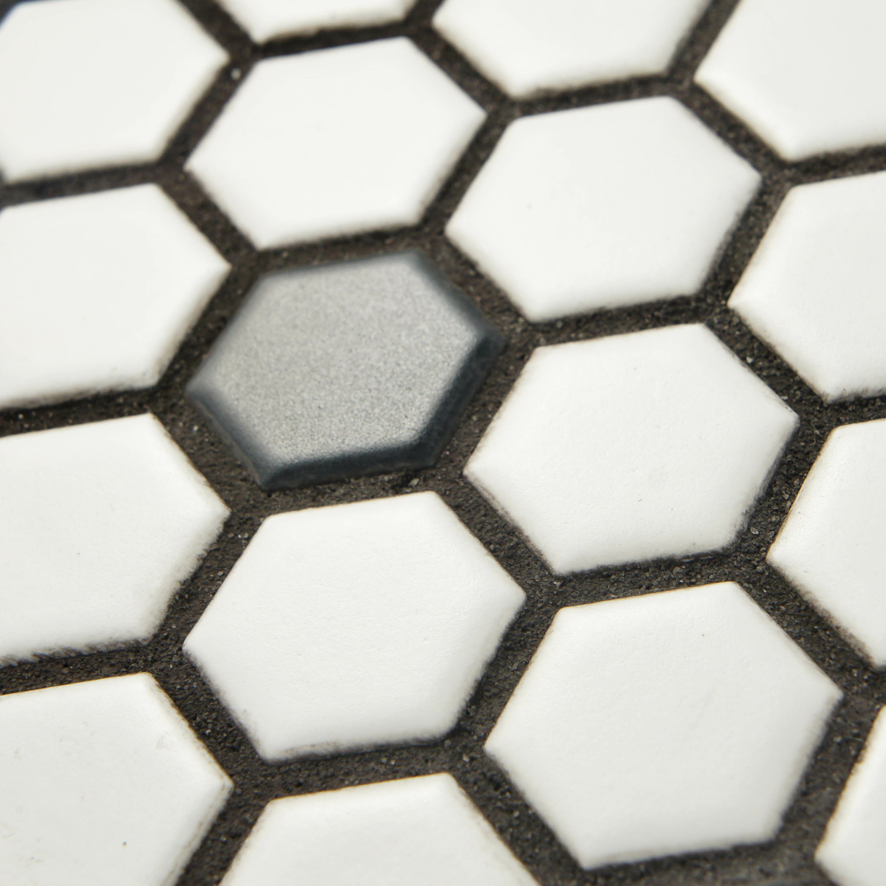 EliteTile Retro 0.875" X 0.875" Hex Porcelain Mosaic Tile In Matte ...