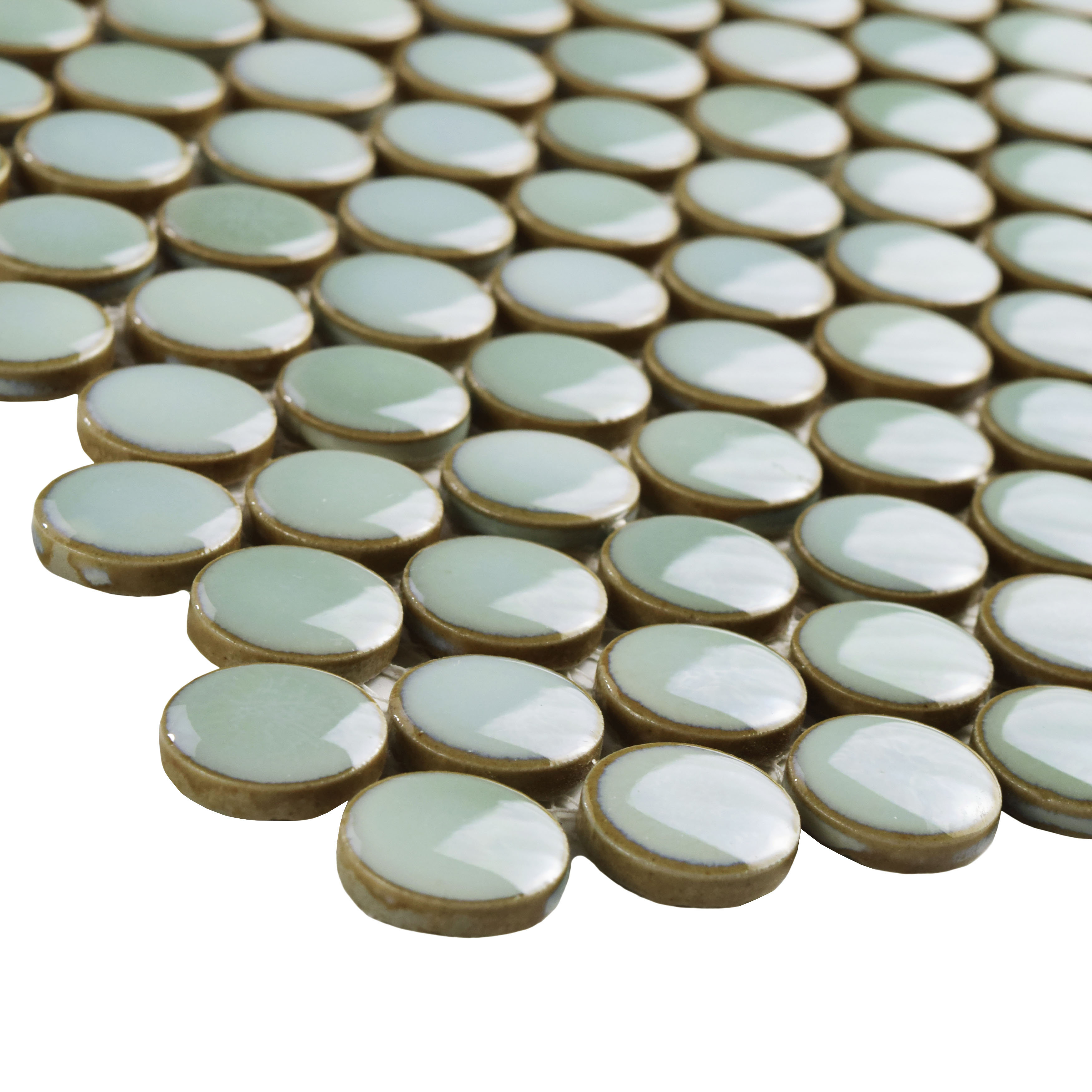 EliteTile Penny 12" X 12.625" Porcelain Mosaic Tile in Mint Green Wayfair