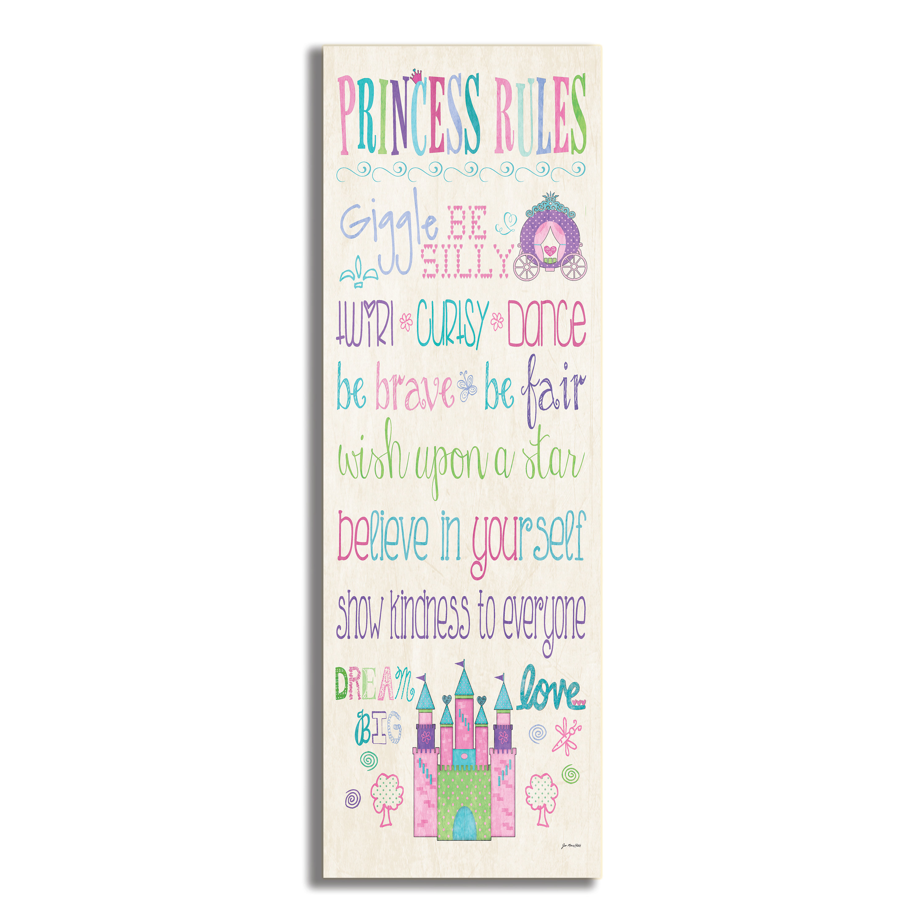 Stupell Industries The Kids Room Princess Rules with Castle Typography
