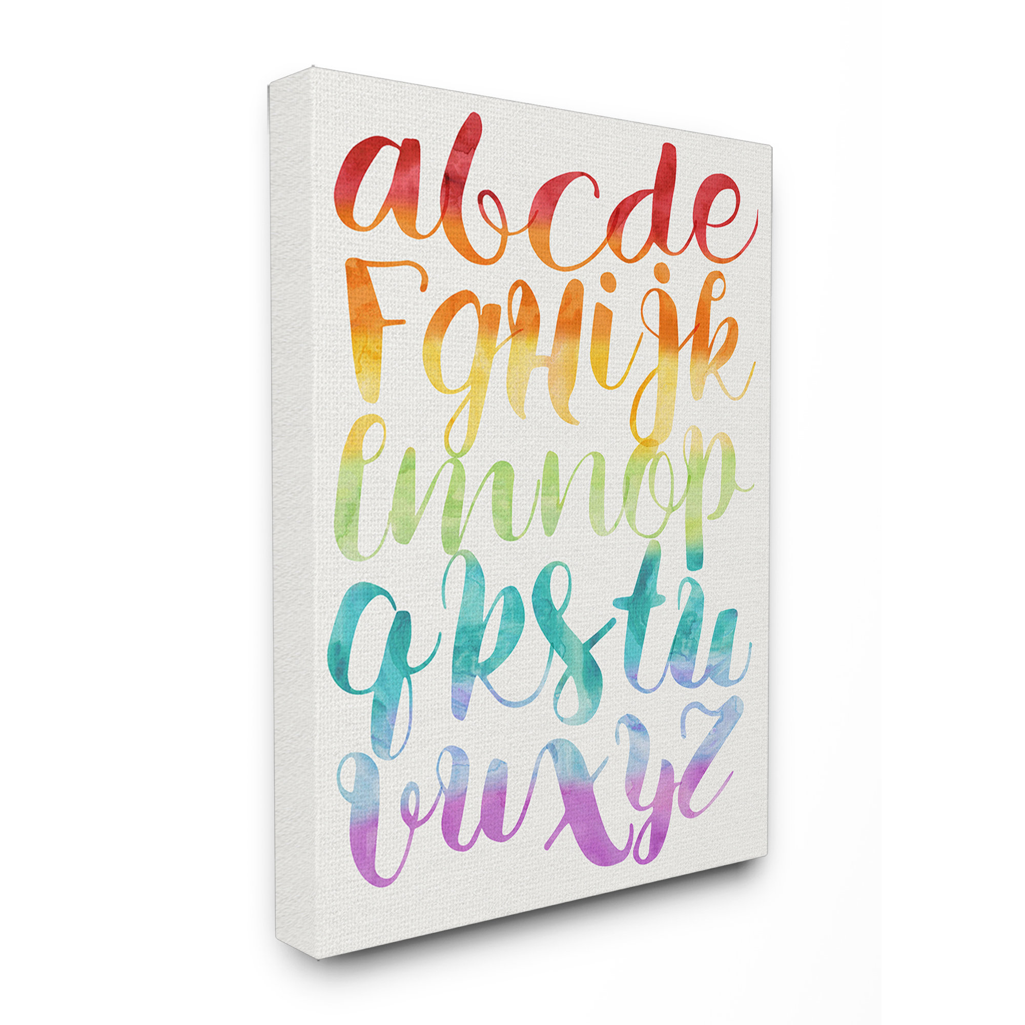 Stupell Industries The Kids Room Rainbow Colors Alphabet ABC Canvas