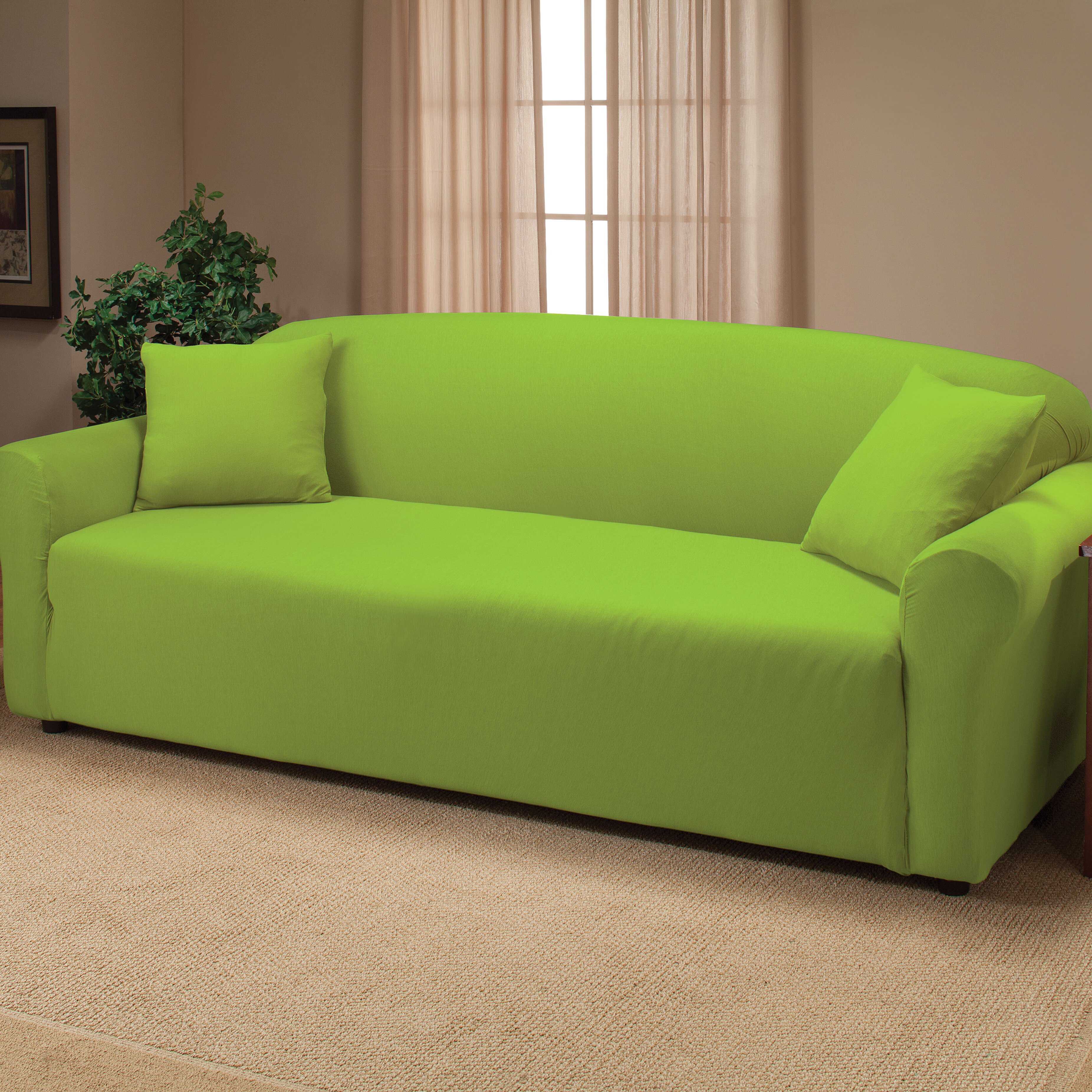 Madison Home Stretch Jersey Sofa Slipcover And Reviews Wayfair 