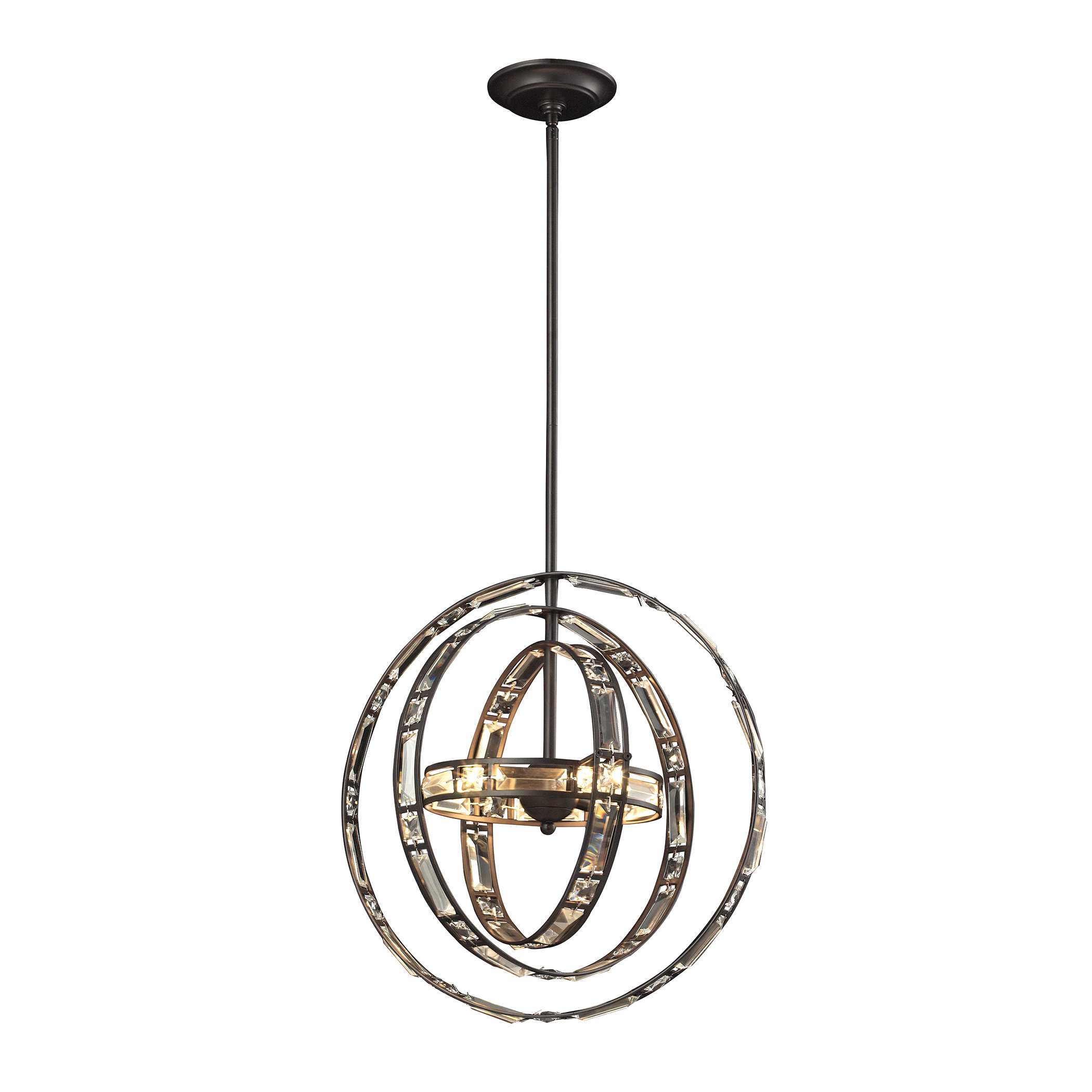 Elk Lighting Crystal Orbs 3 Light Globe Pendant Wayfair