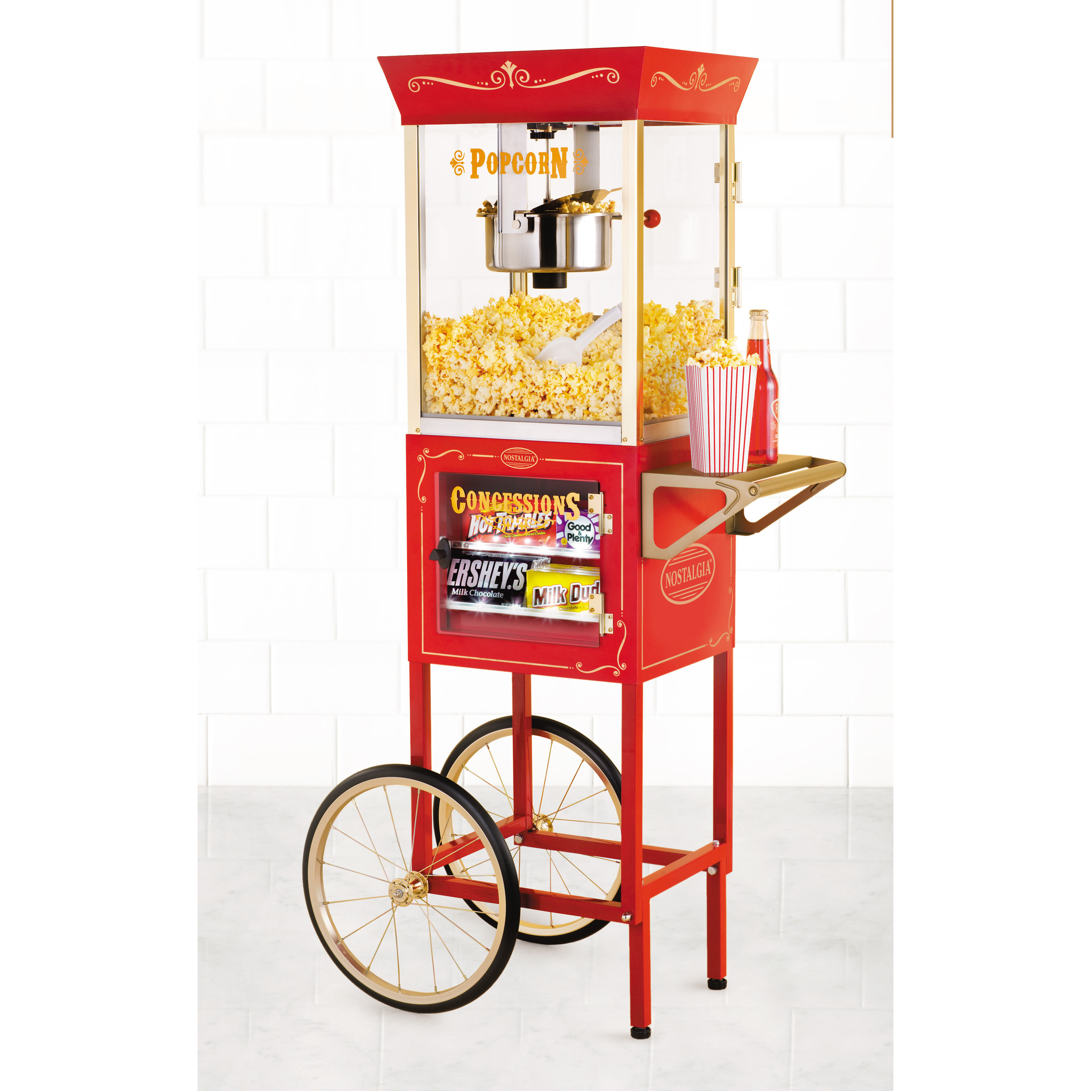Nostalgia Electrics Vintage 6 Ounce Popcorn and Concession Cart