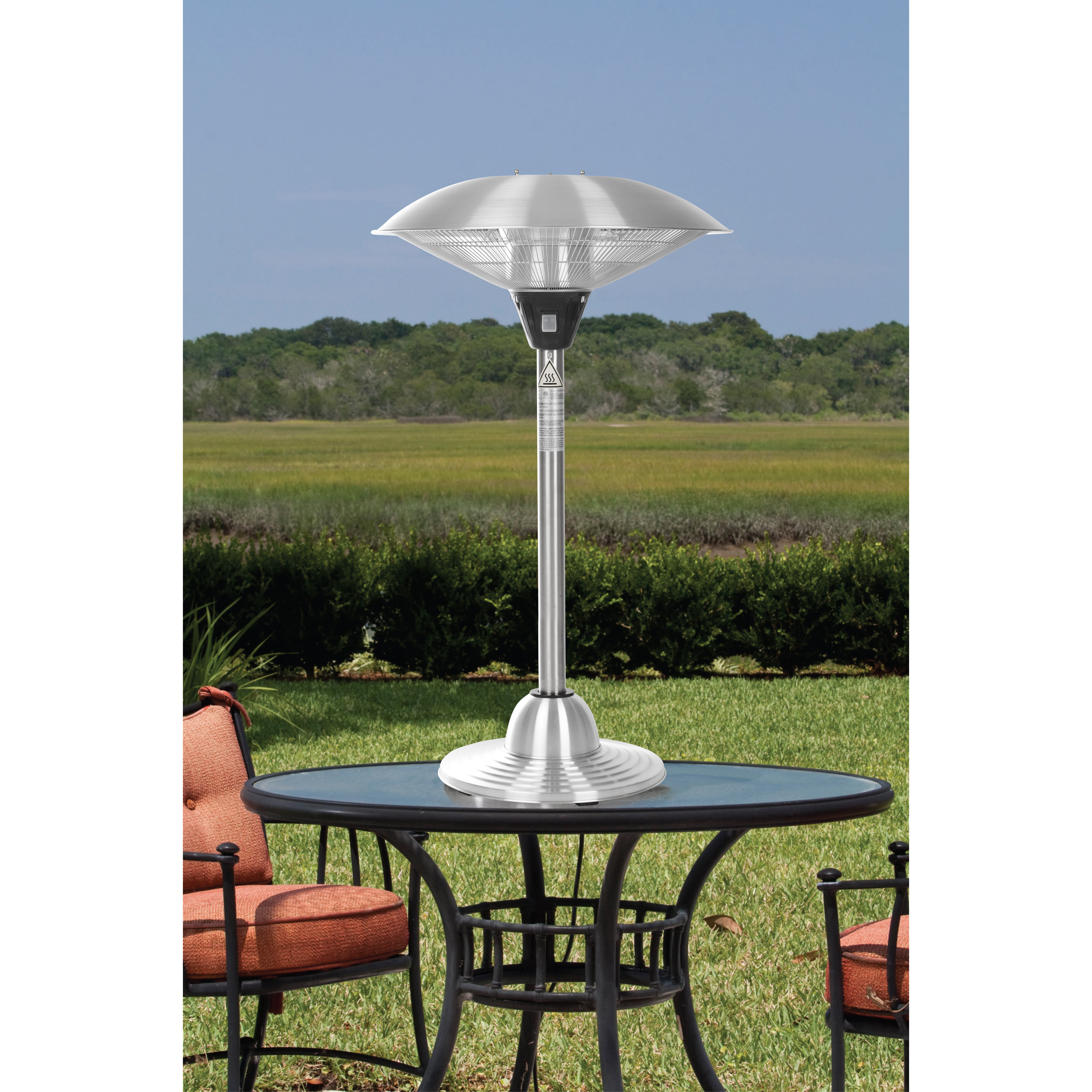 Fire Sense Stainless Steel Tabletop Electric Halogen Patio Heater