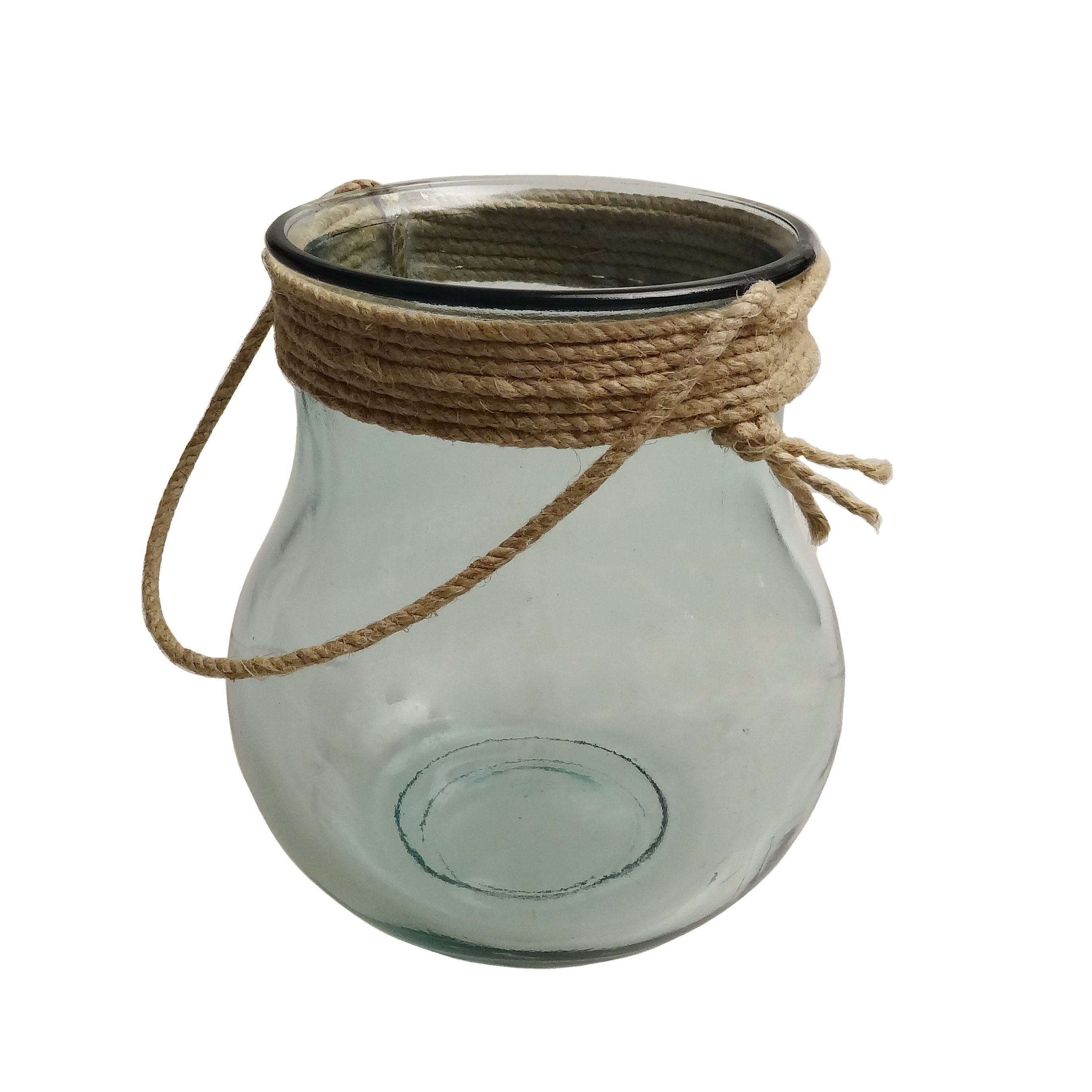 French Home Nautical Vase/lantern clear with rope top. 10" Tall & Reviews Wayfair