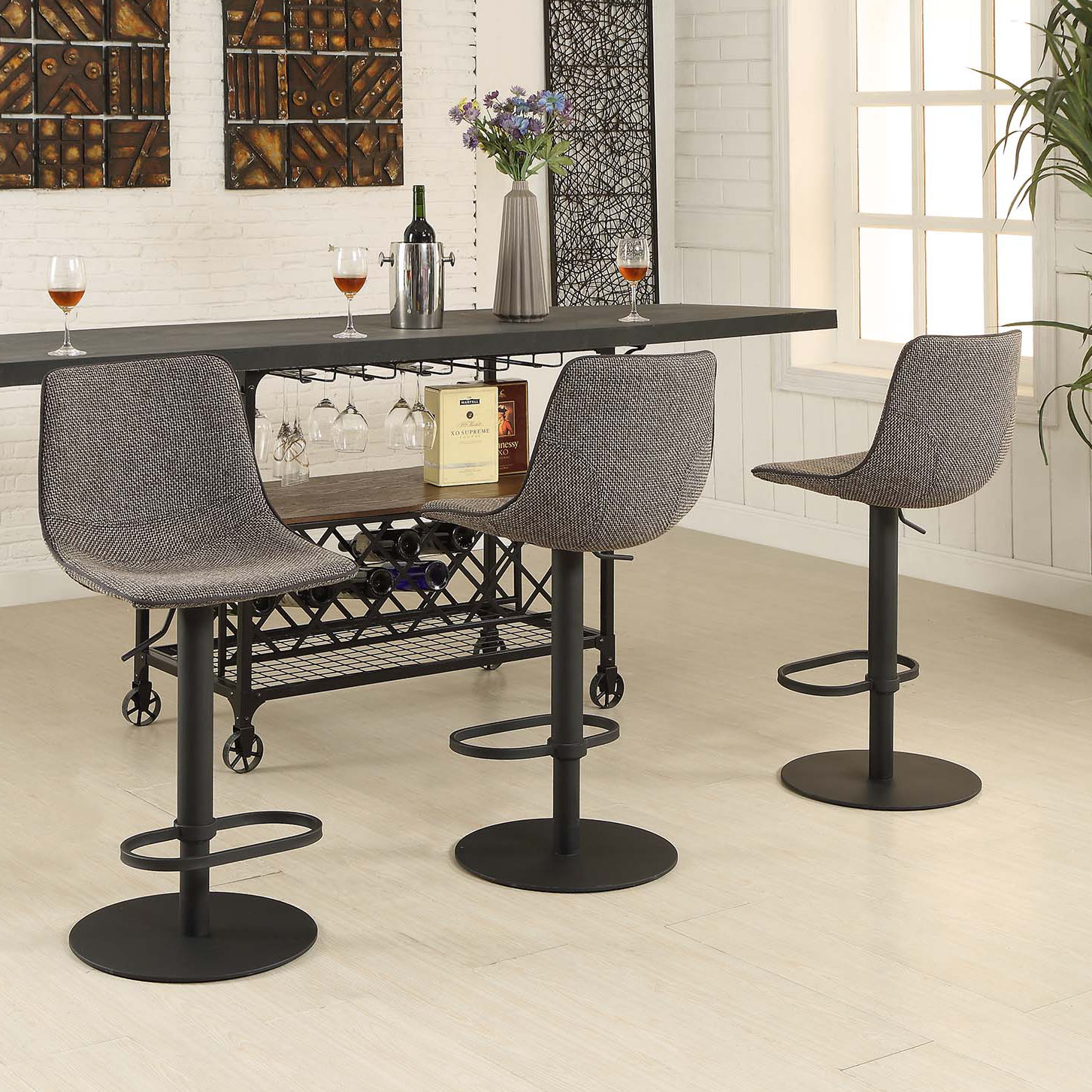 AC Pacific Adjustable Height Swivel Bar Stool & Reviews Wayfair