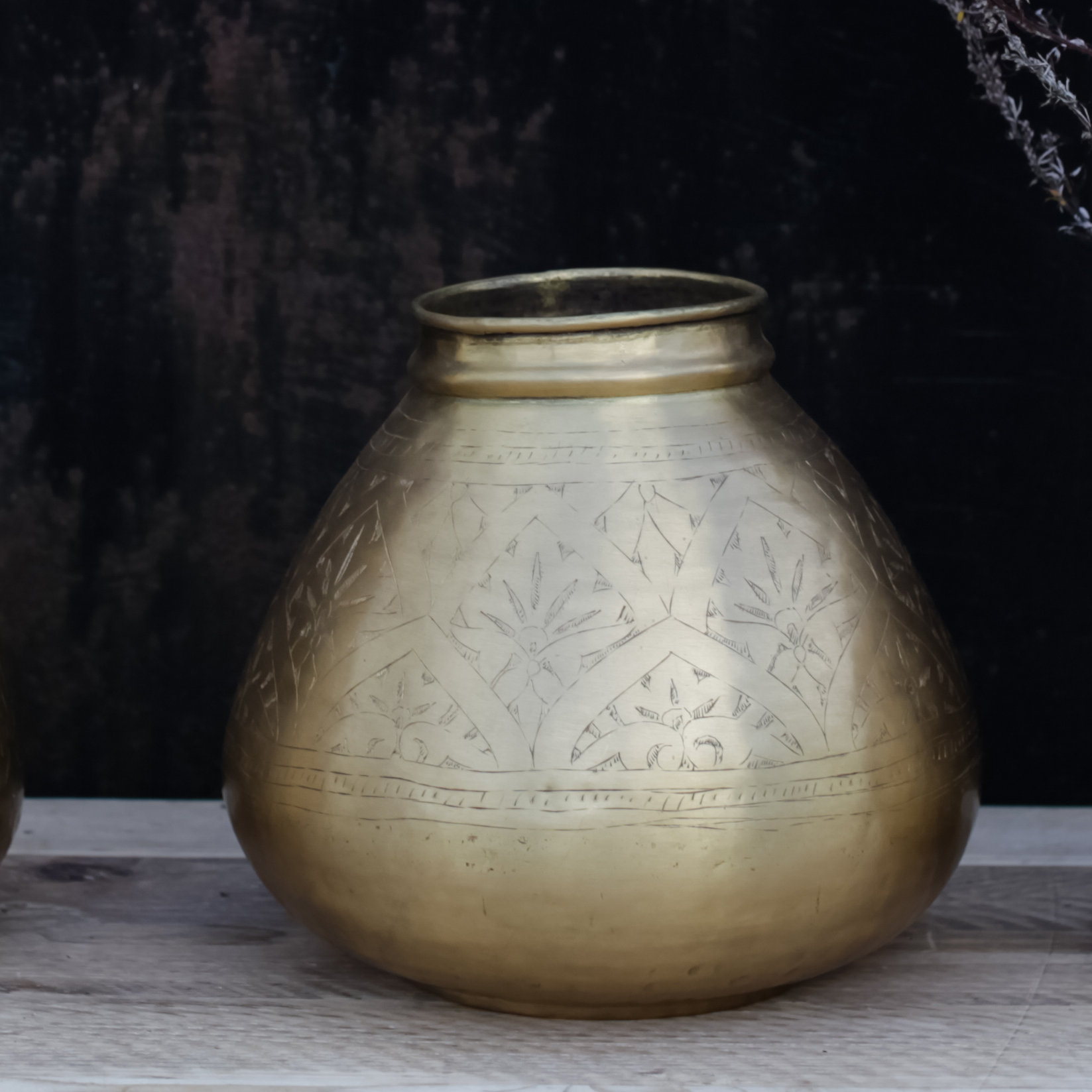 Nkuku Nami Round Brass Vase Wayfair UK